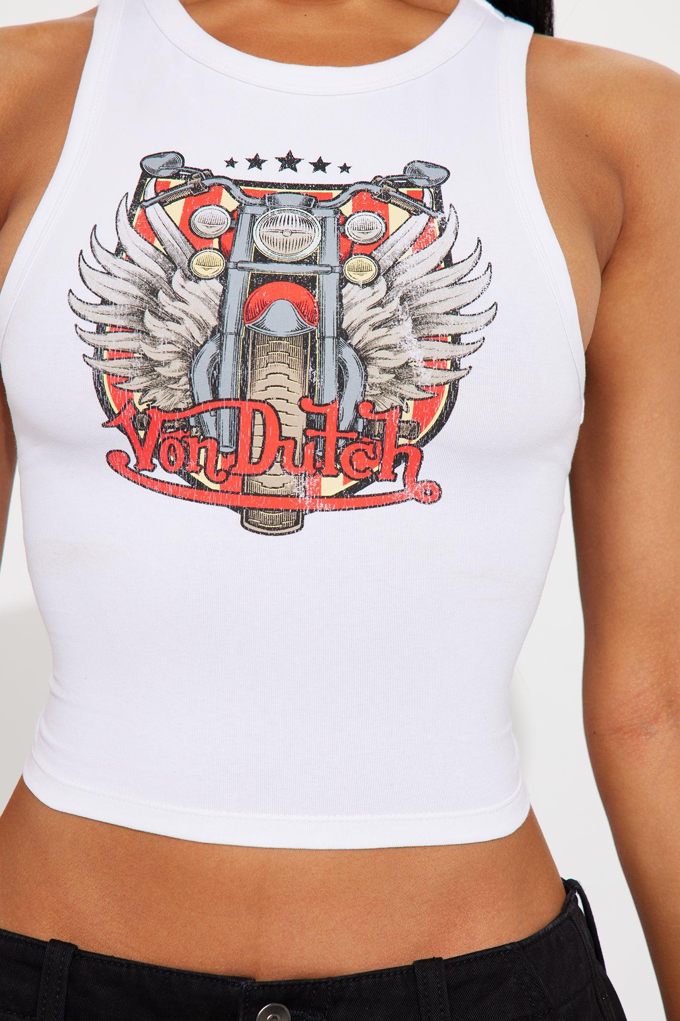 Von Dutch Bikers Crop Top - White Product Image