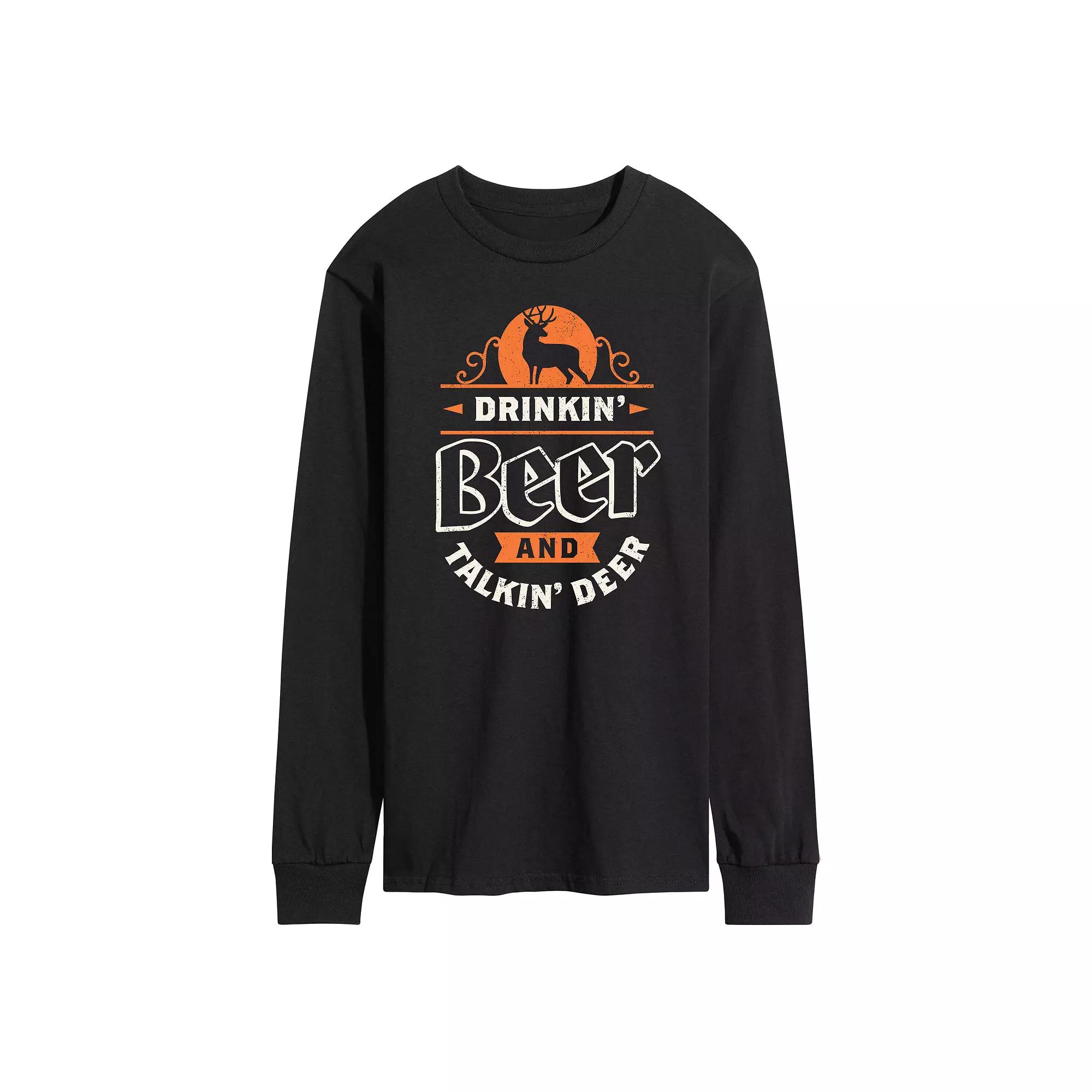 Men's Drinkin Beer and Talkin Deer Long Sleeve,  Product Image