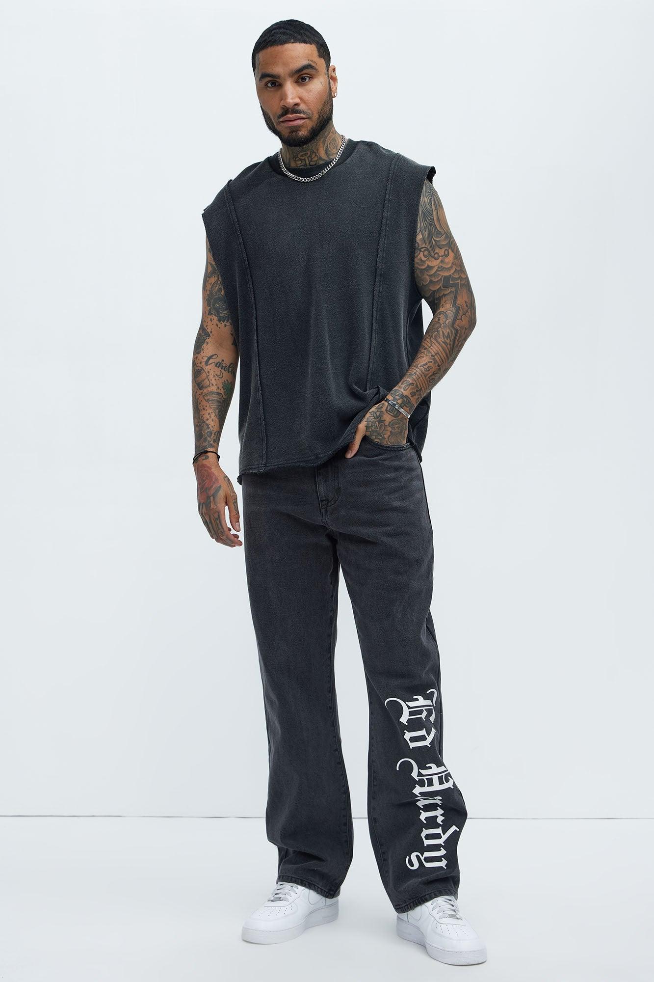 Ed Hardy Relaxed Panther Wings Jeans - Black Product Image