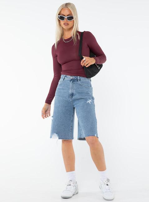 Arnim Long Sleeve Top Wine Product Image