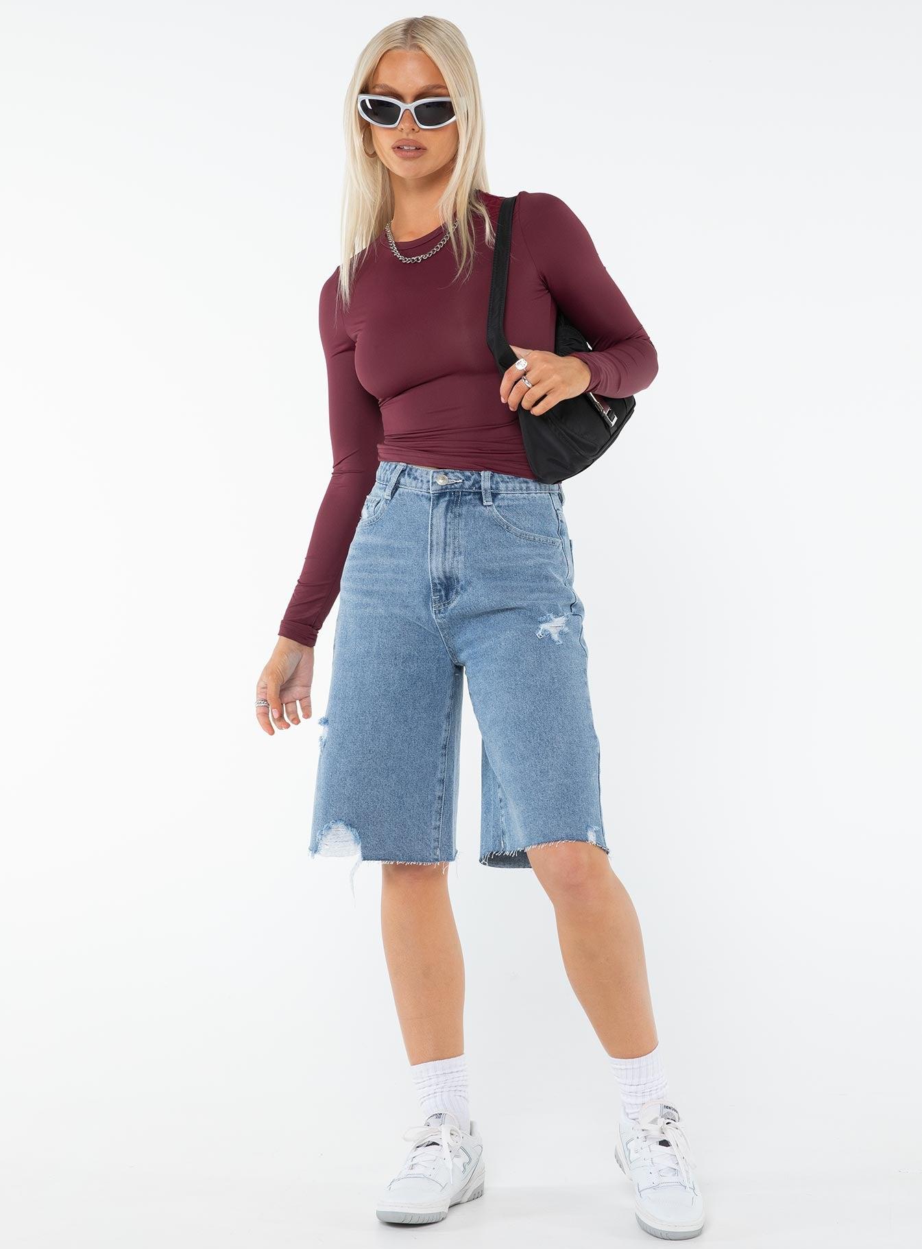 Arnim Long Sleeve Top Wine Product Image