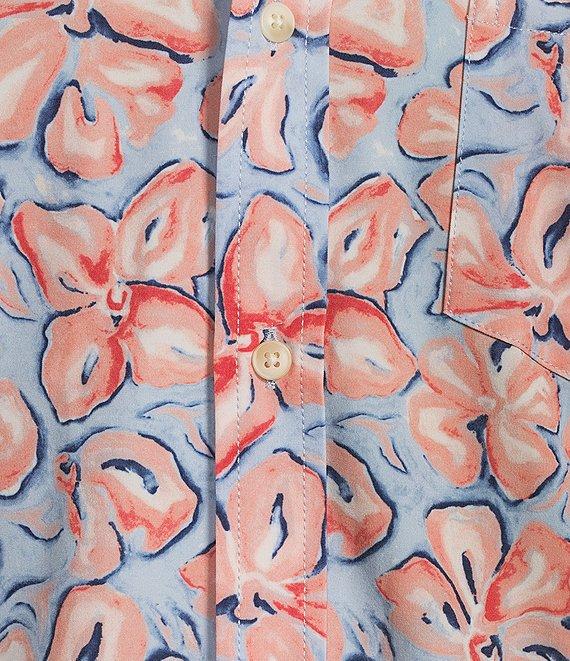 Rowm Rec + Relax Short Sleeve Performance Abstract Floral Print Shirt Product Image