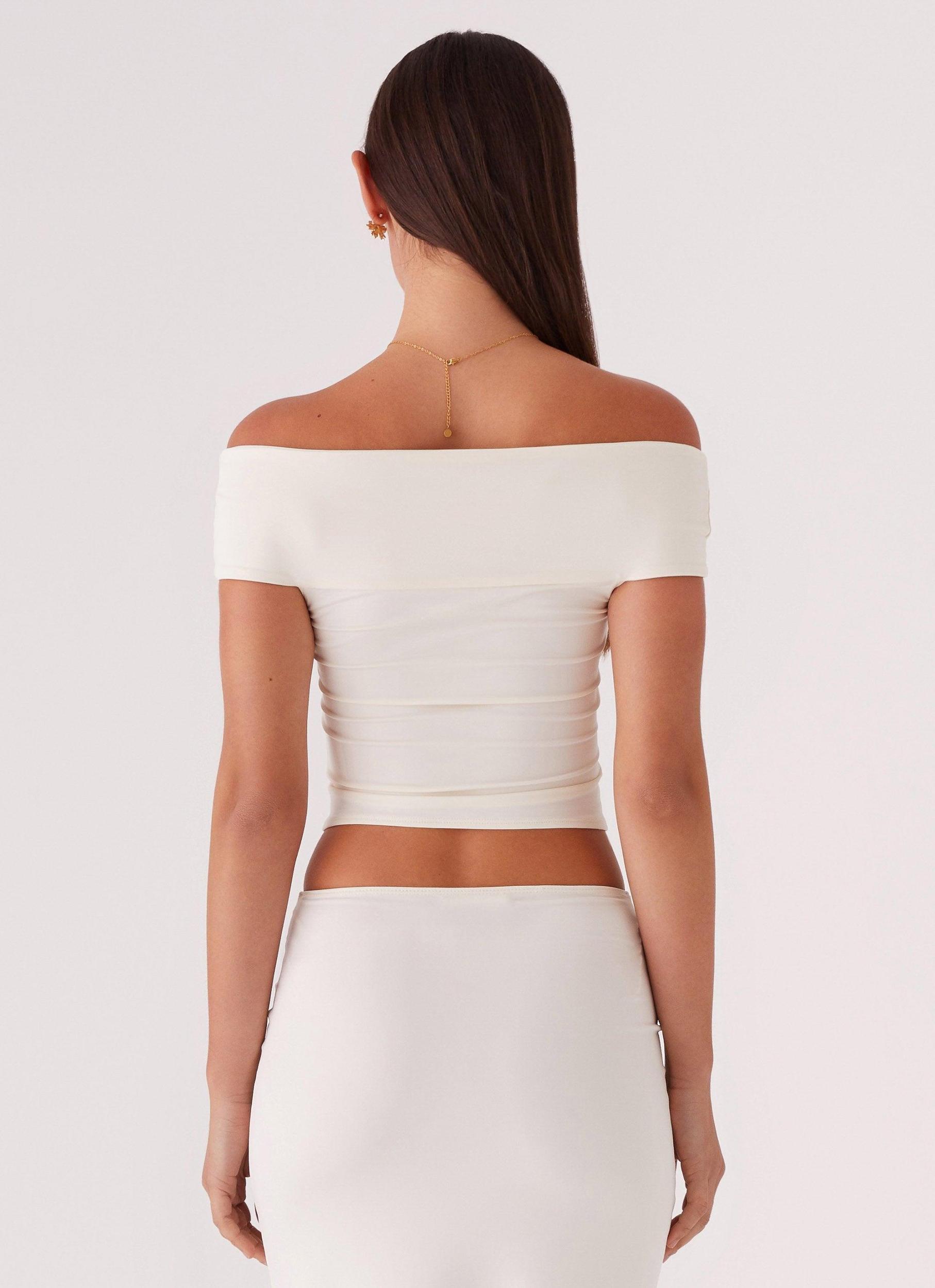 Trixie Twist Off Shoulder Top - Ivory Product Image