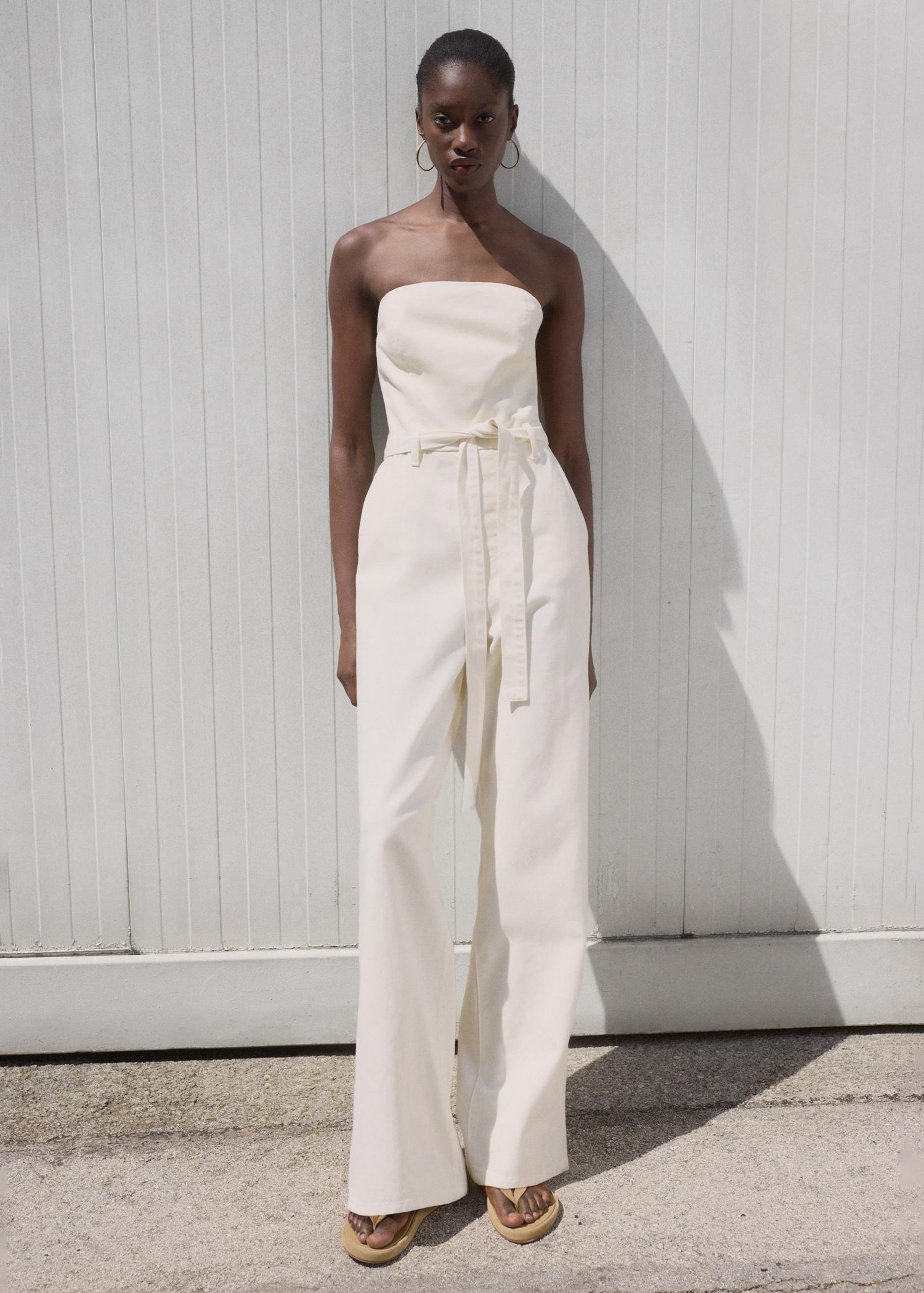 Denim jumpsuit belt - Women | MANGO USA Product Image