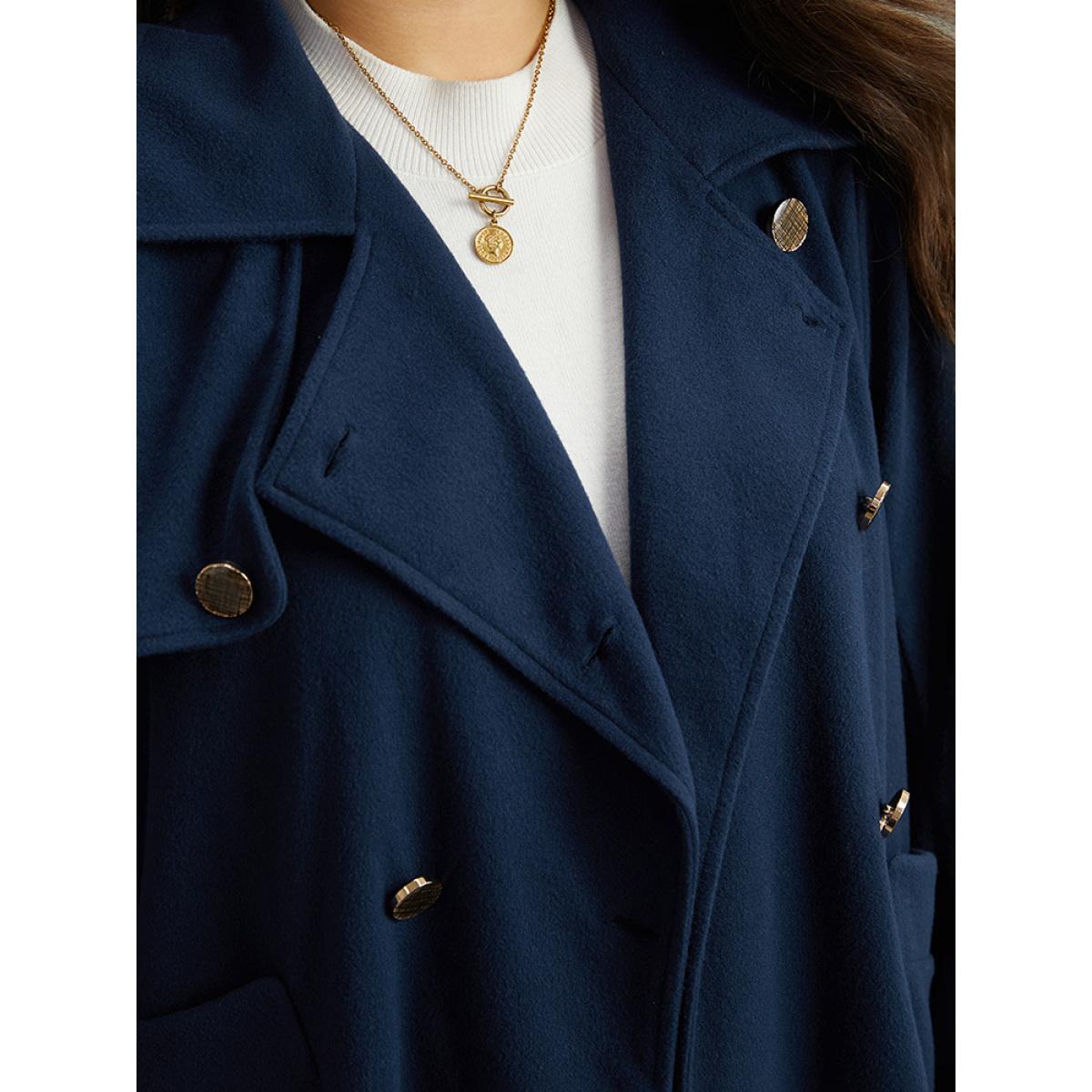 Plus Size Double Breasted Pocket Zipper Coat Women Indigo Casual Zipper Ladies Dailywear Winter Coats BloomChic 22-24/3X Product Image