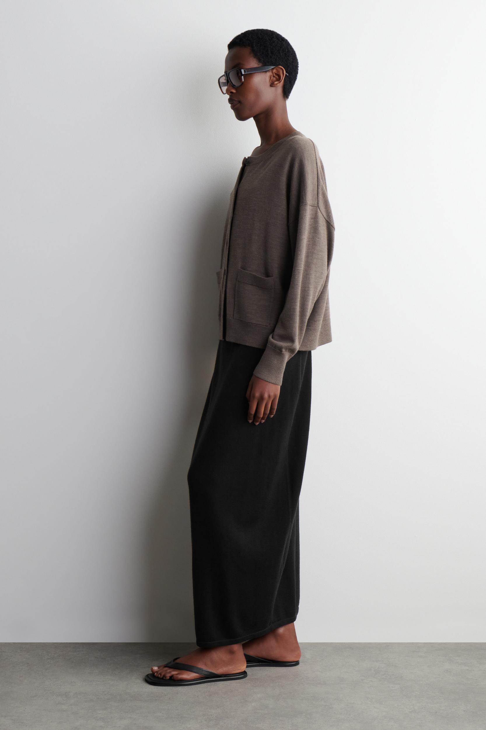 MERINO WOOL CREW-NECK CARDIGAN Product Image