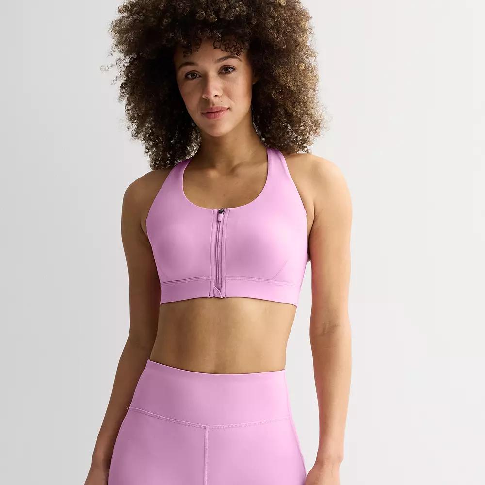 Women's Tek Gear® Ultrastretch Medium Support Zip Front Sports Bra,  Product Image
