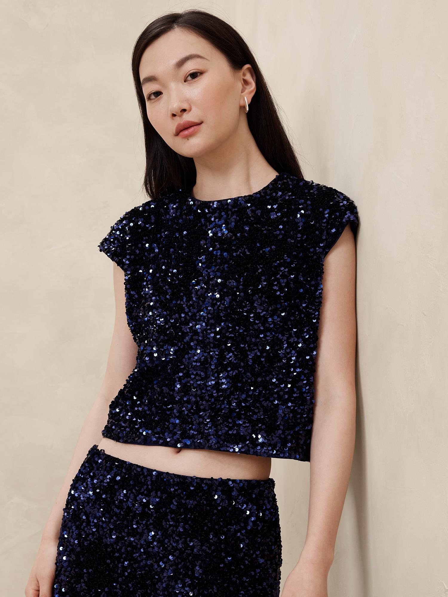 Sequin Cropped Top Product Image