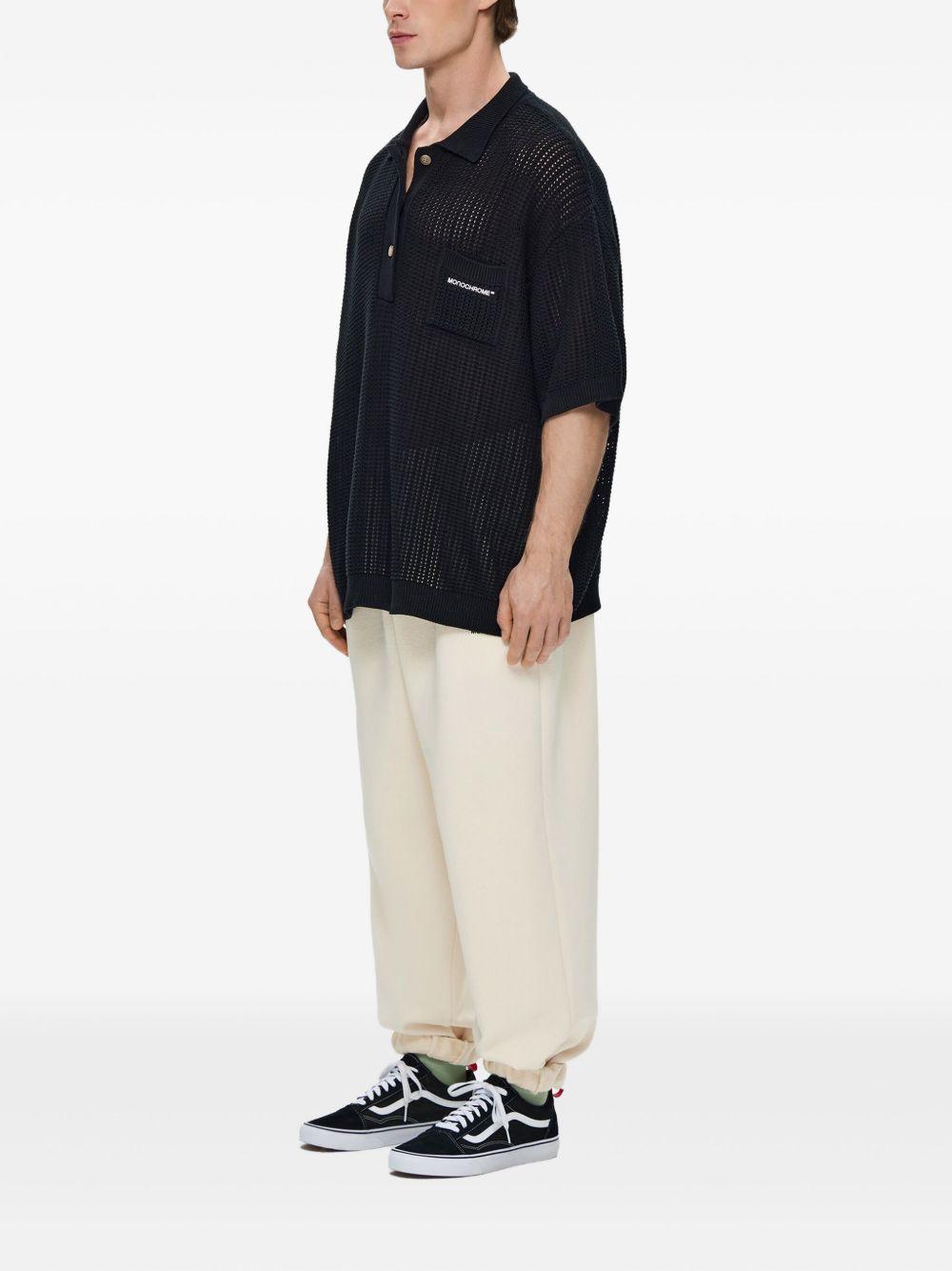 open-knit polo shirt Product Image