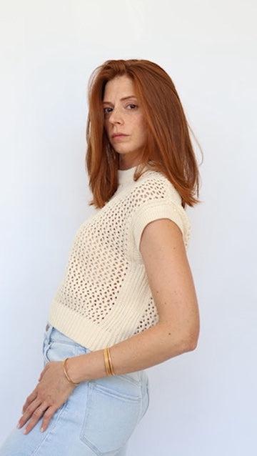 Lia Crochet Knit Top Product Image