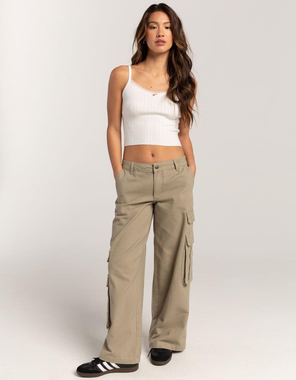 RSQ Womens Pointelle Lace Trim Cami - WHITE Product Image