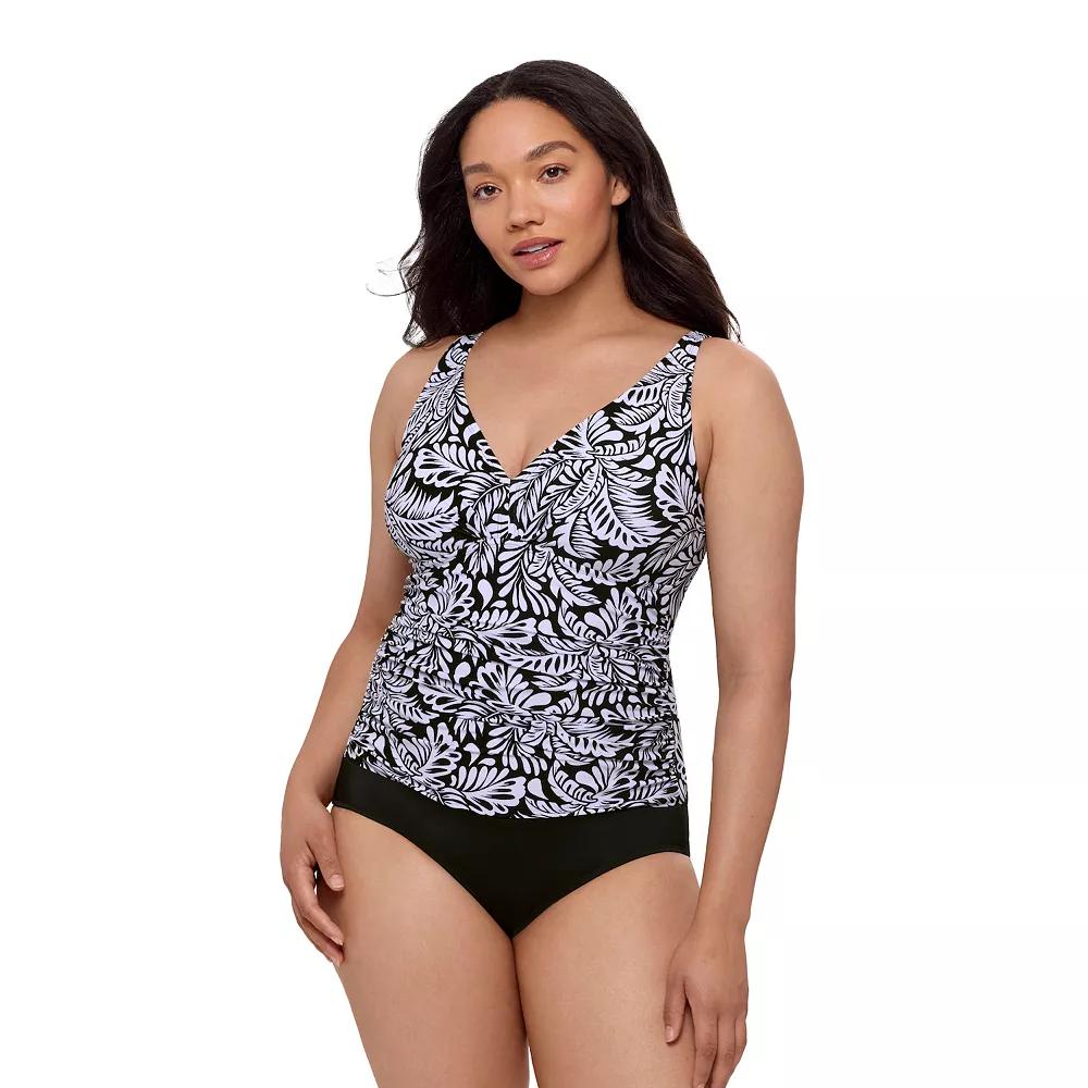 Women's Bal Harbour V-Neck Side Shirred One Piece, Size: 12, Nassau Palm Product Image