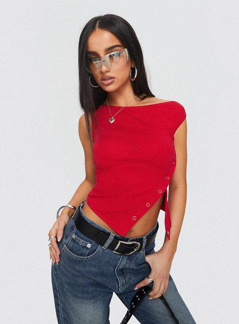 Karre Off The Shoulder Top Red Product Image