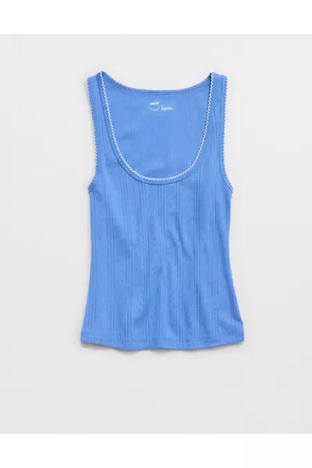 Aerie Off-Duty Pointelle Tank Top Women's Product Image