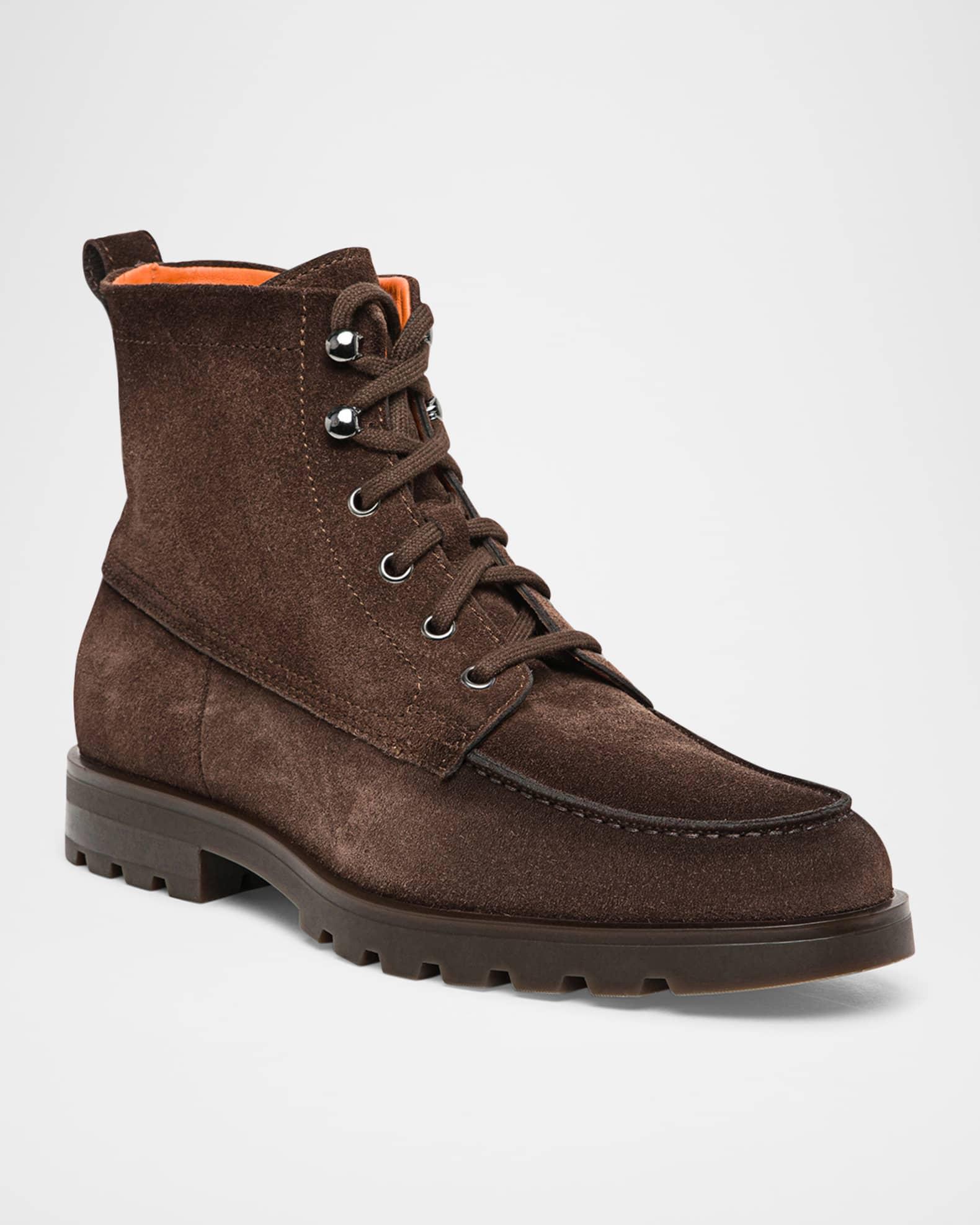 Men's Flair Suede Side-Zip Lace-Up Boots Product Image