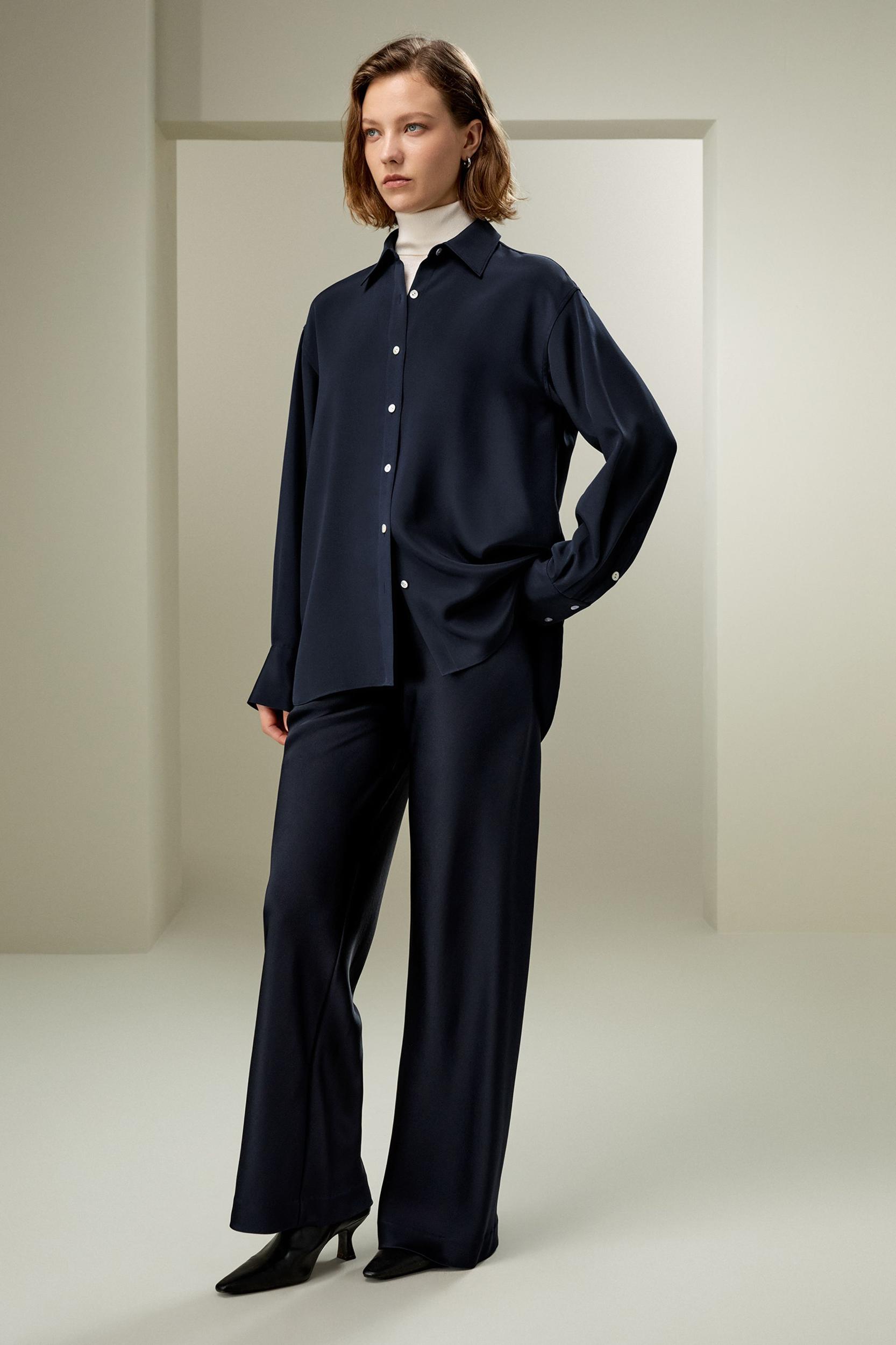 The One Relaxed Fit Silk Shirt Product Image