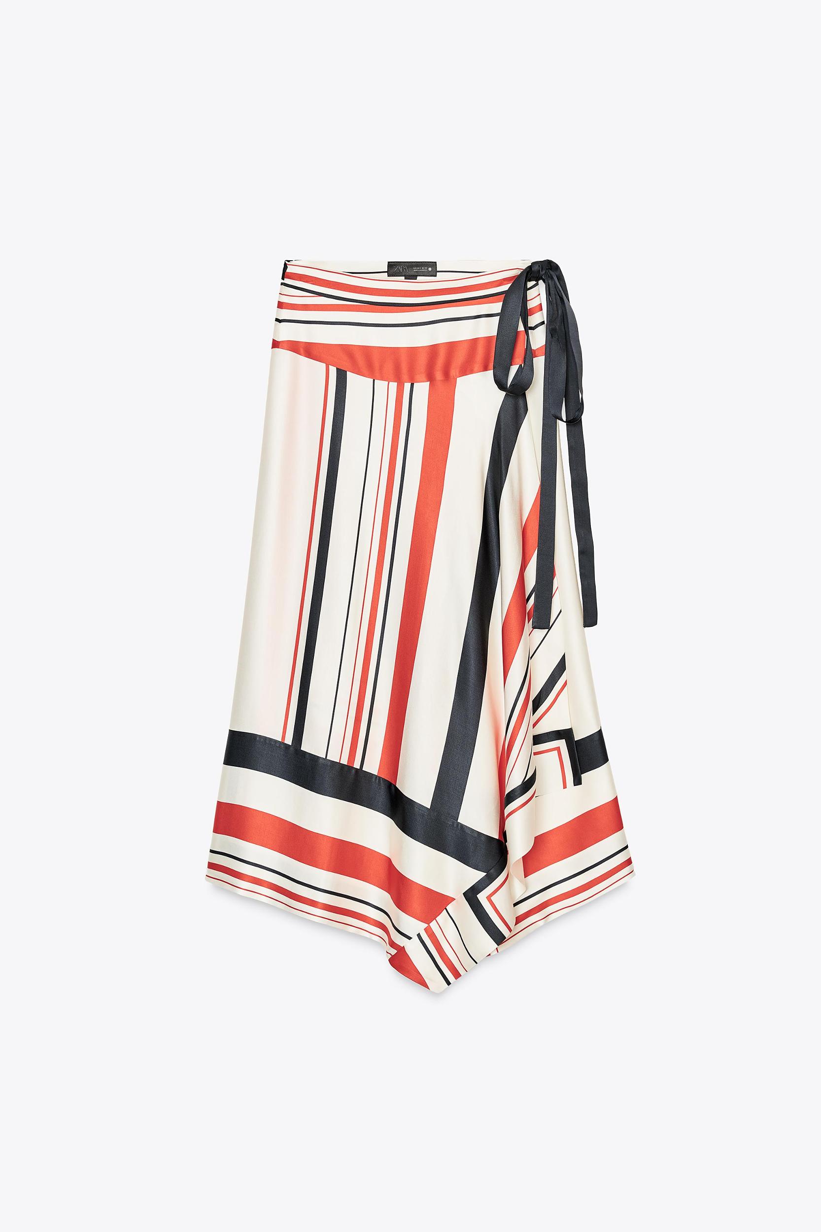 ASYMMETRIC STRIPED SKIRT ZW COLLECTION Product Image