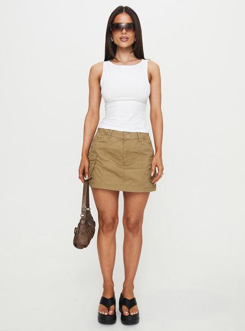 Lieutenant Cargo Mini Skirt Taupe Product Image