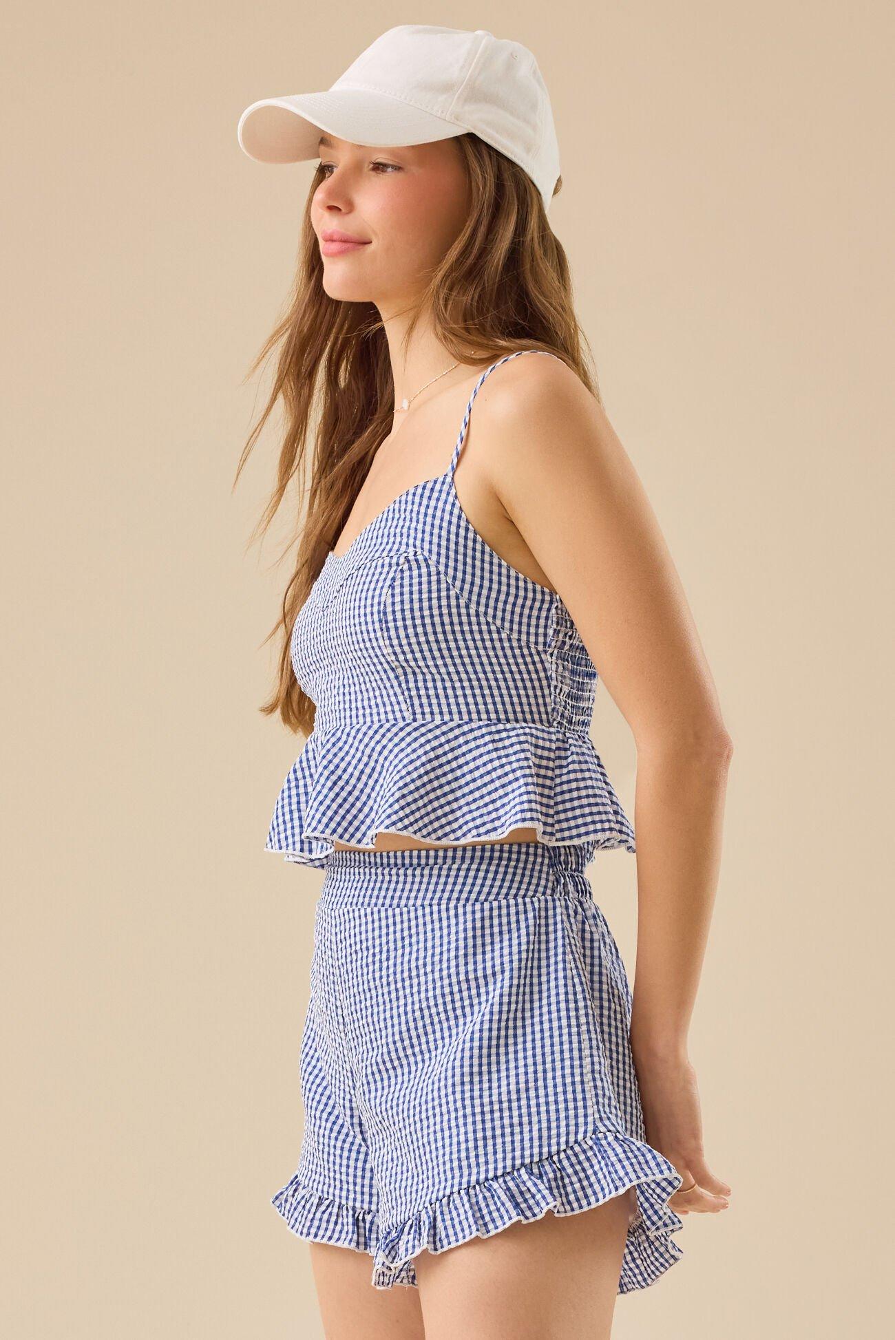 Gabrianna Gingham Crop Tank Product Image