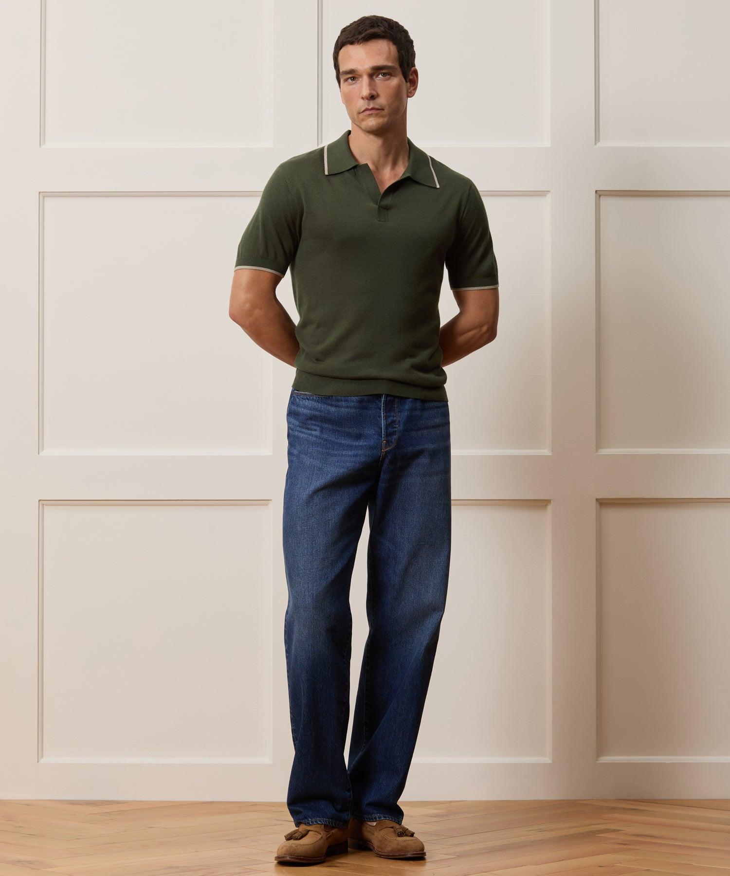 Silk-Cashmere Tipped Montauk Sweater Polo Product Image