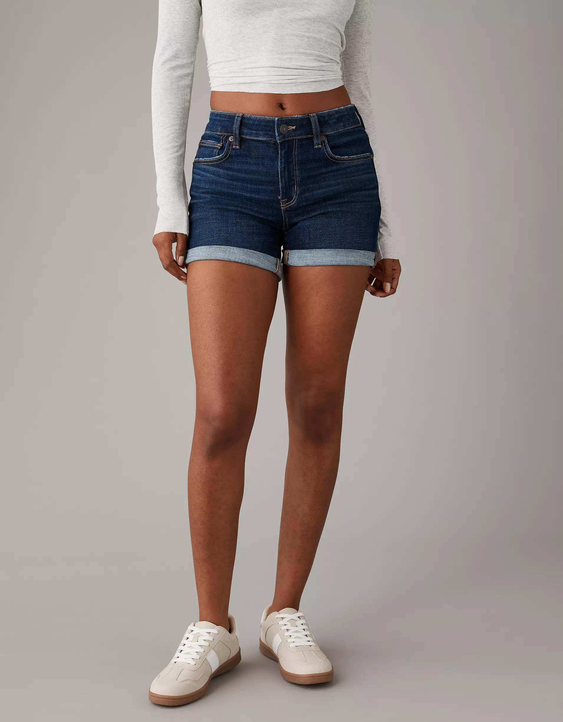 AE Next Level Low-Rise Denim Midi Short Product Image