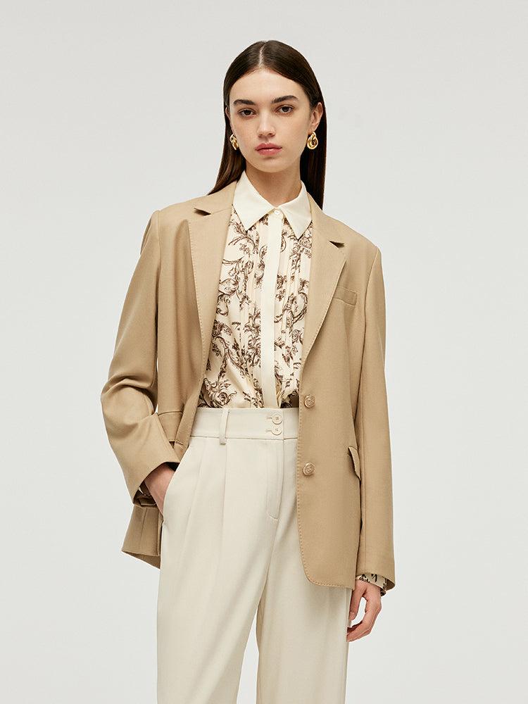 Worsted Woolen Straight Women Blazer Product Image