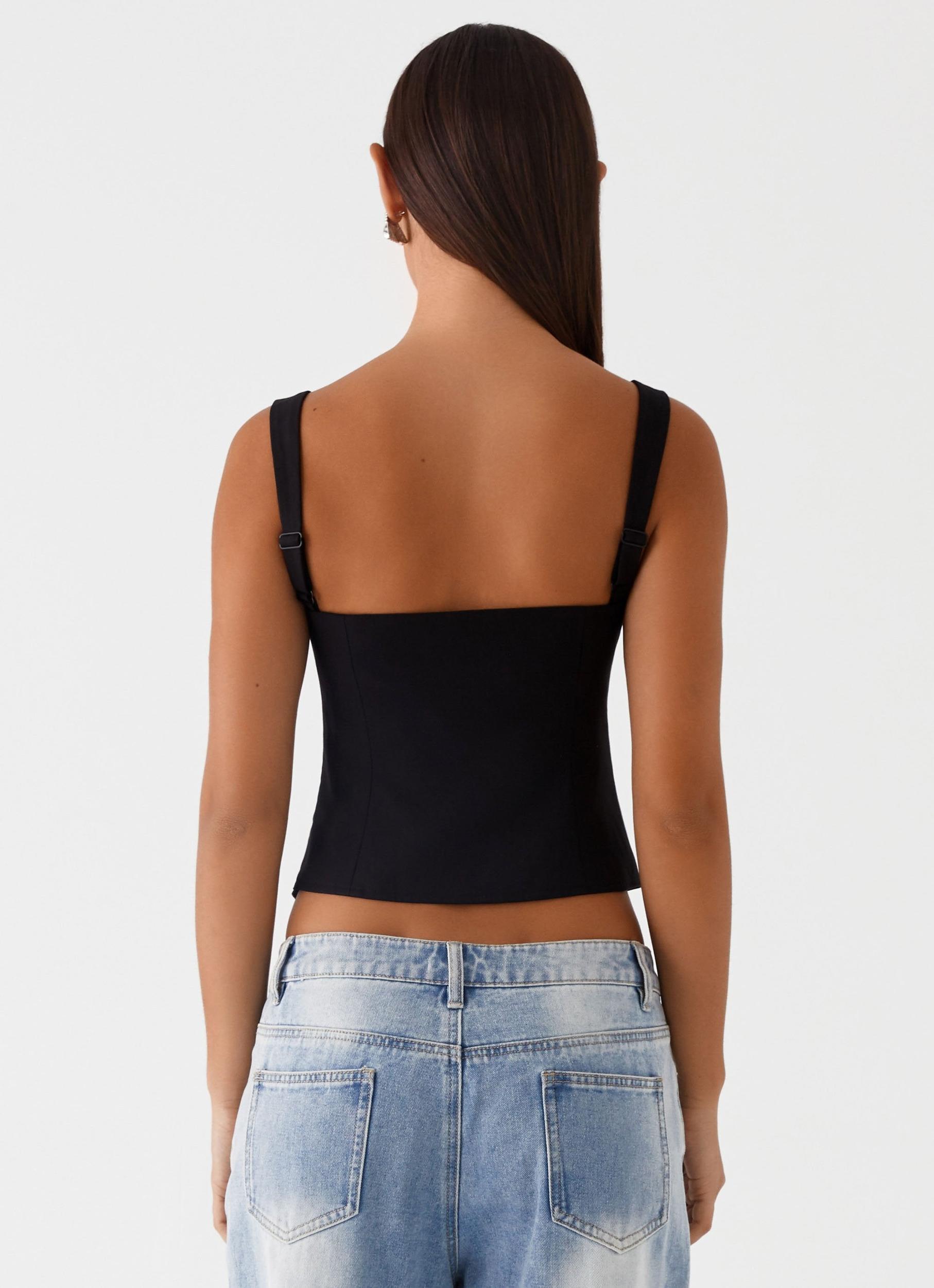 Pia Cut Out Top - Black Product Image