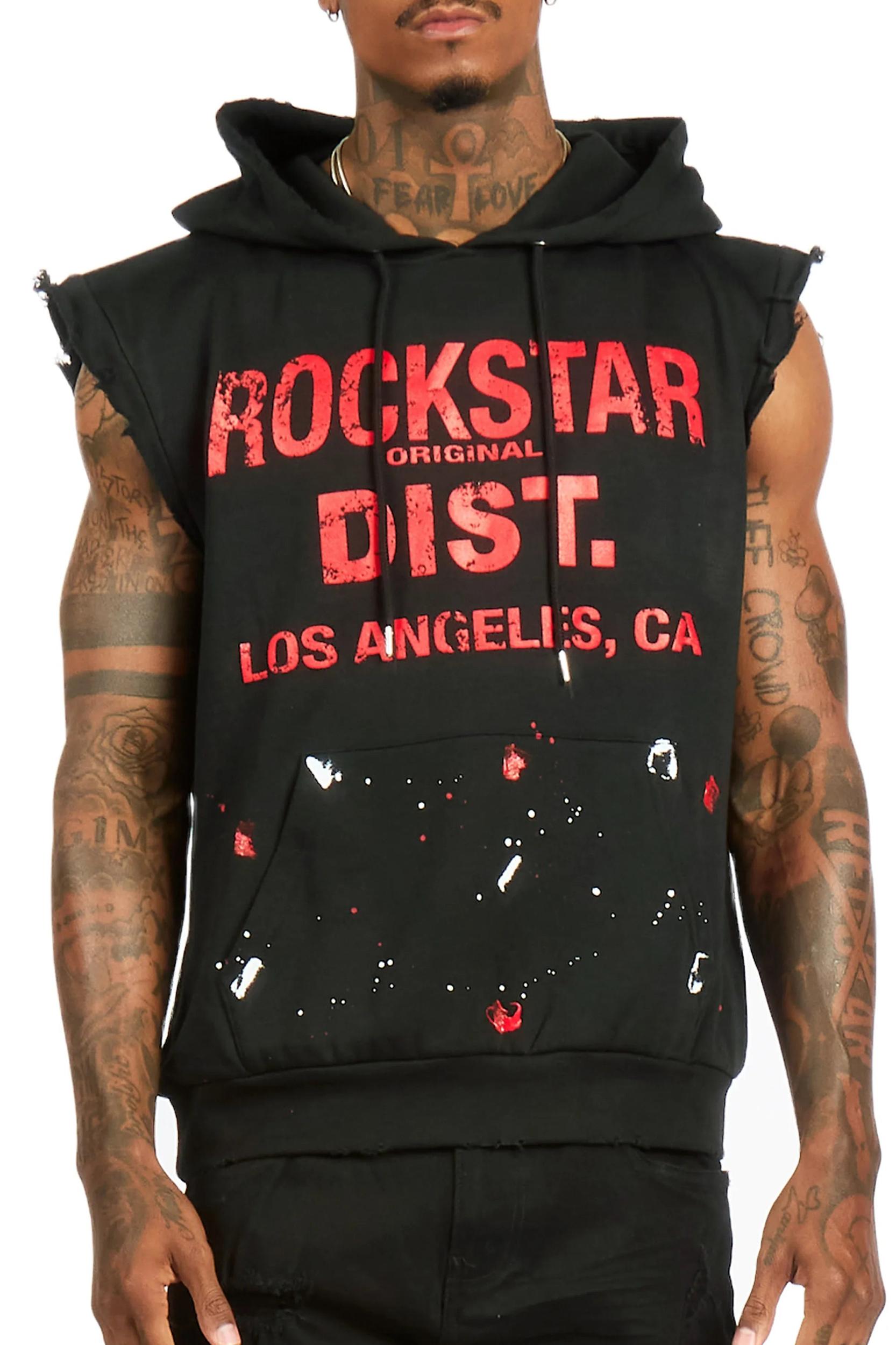 Scottie  Black Cut Sleeve Hoodie Male Product Image