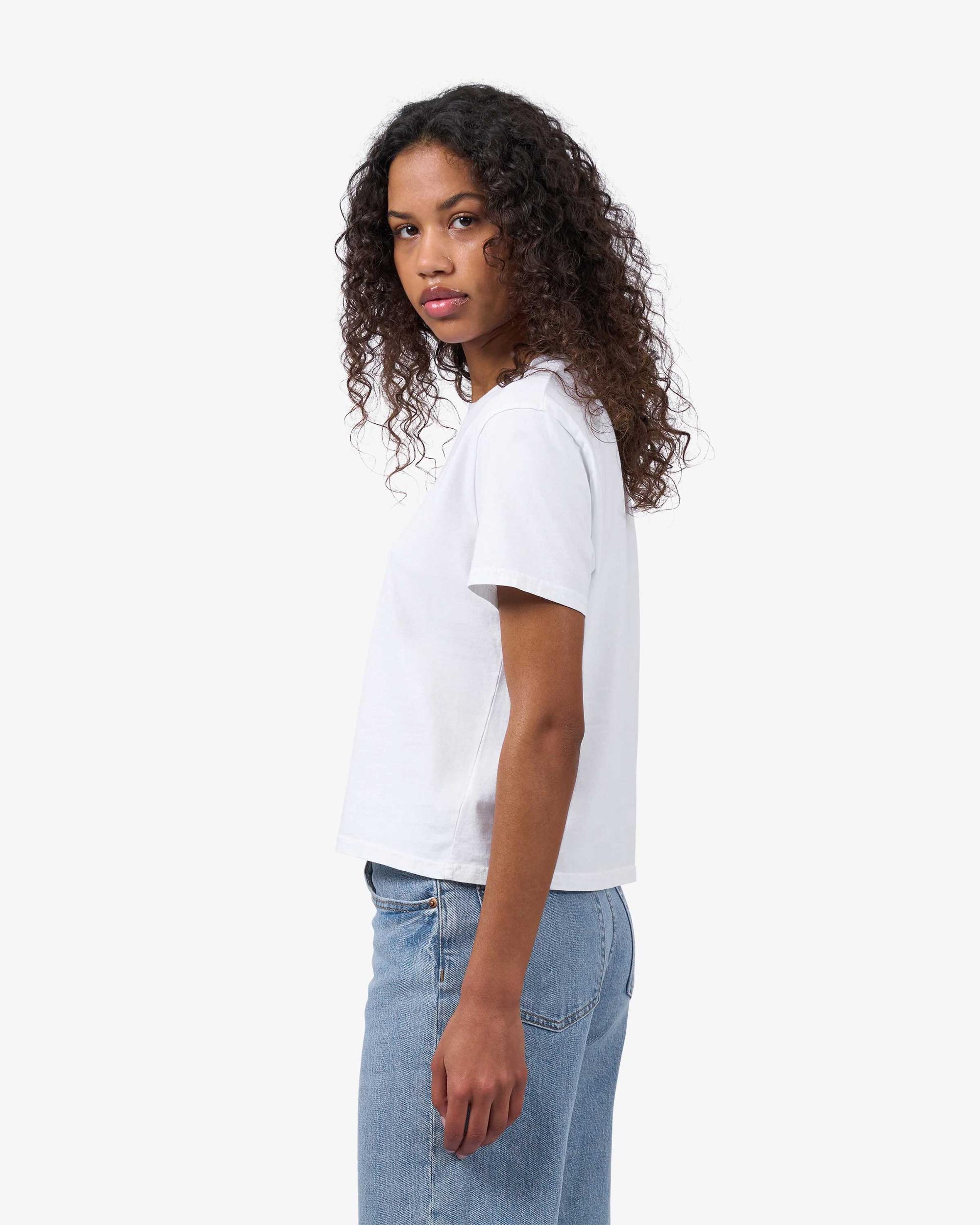 Organic Boxy Crop Tee - Faded Black Product Image