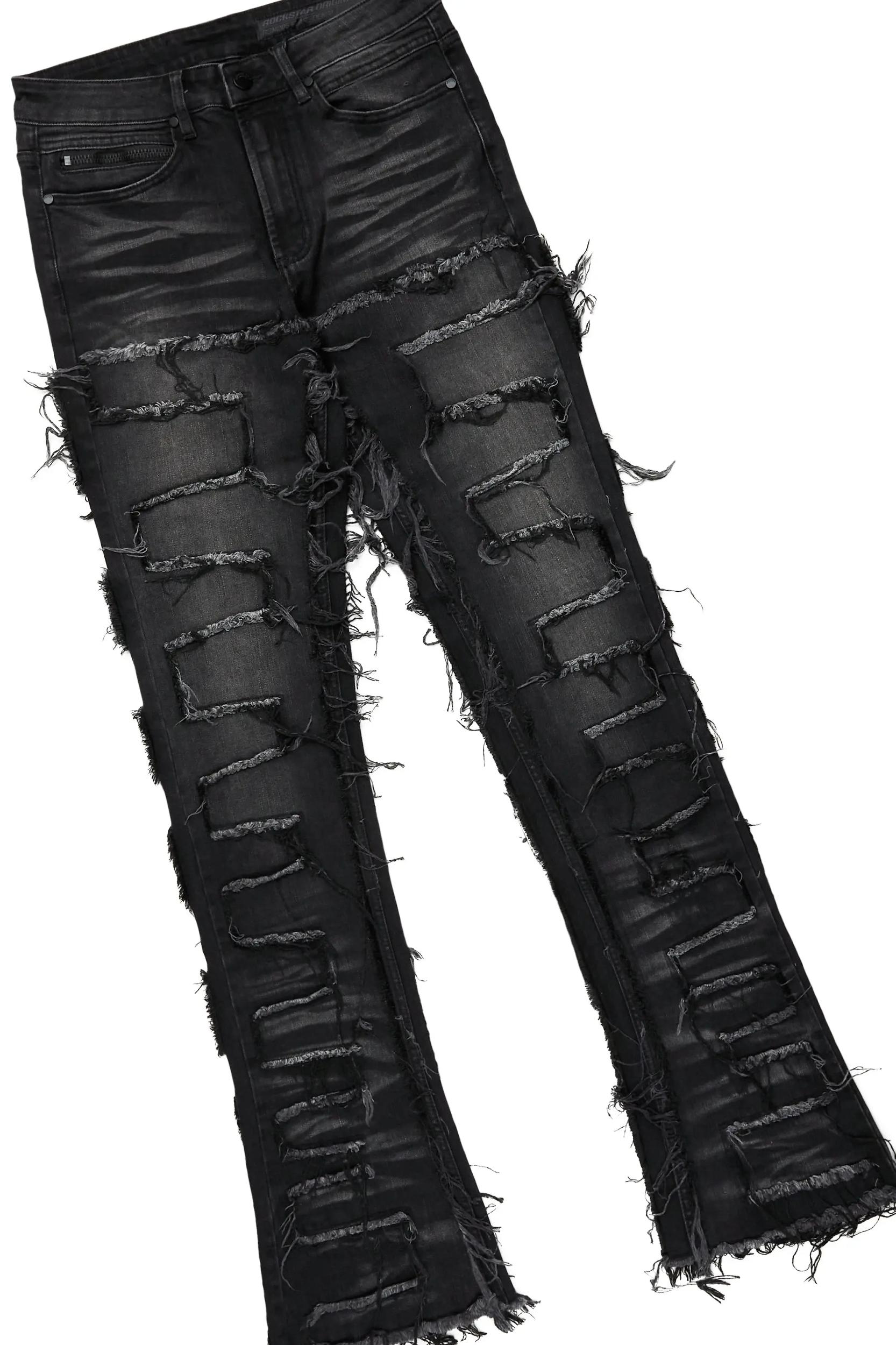 Fenton Vintage Black T-Shirt/Stacked Flare Jean Bundle Male Product Image