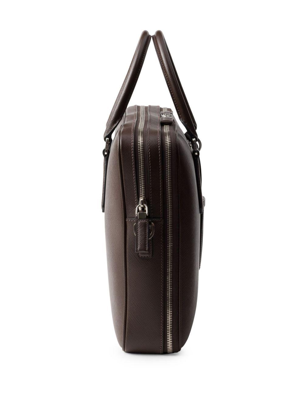 Saffiano leather zip briefcase Product Image