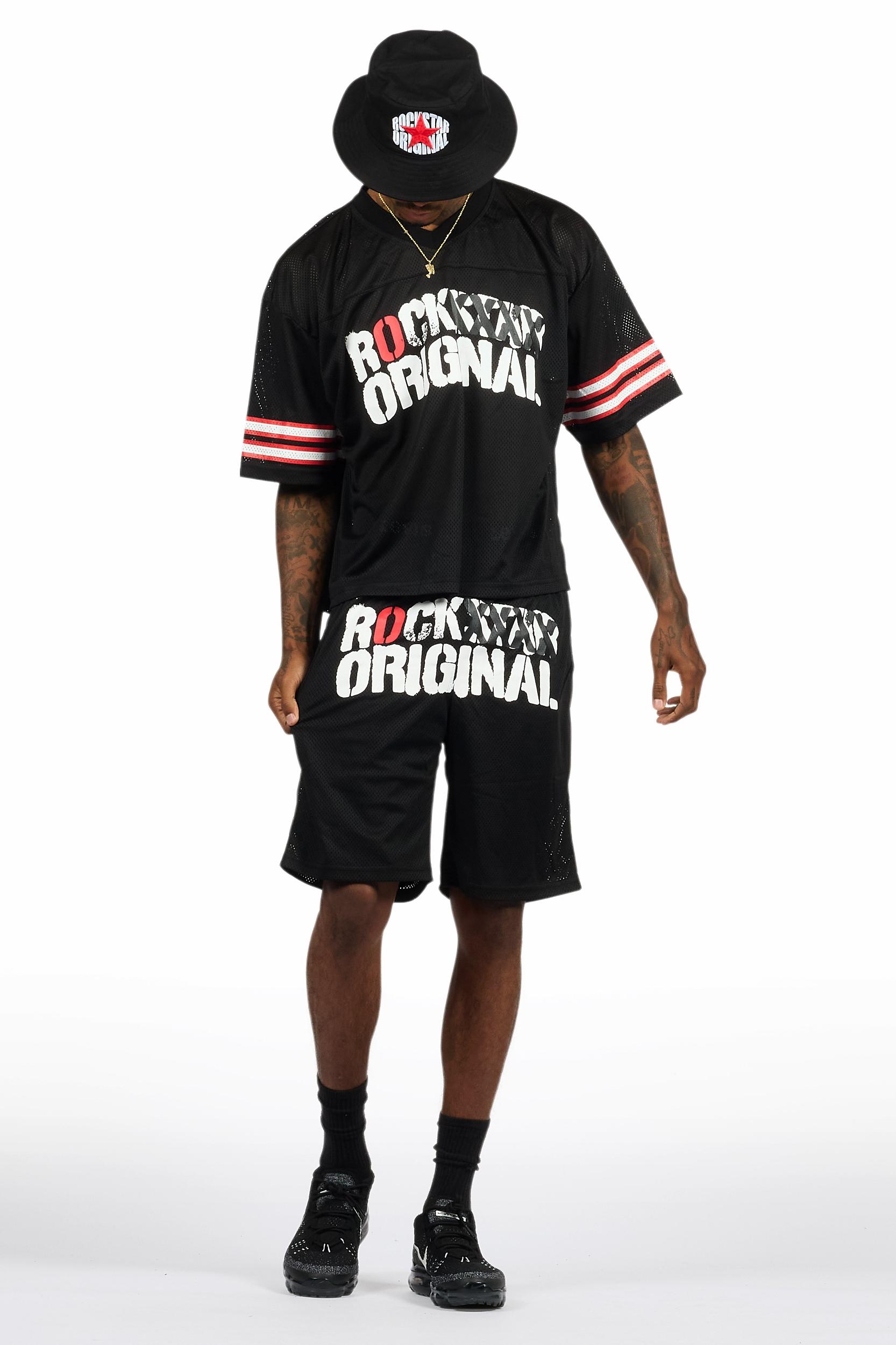 Crown Black Mesh Jersey Short Set Male Product Image