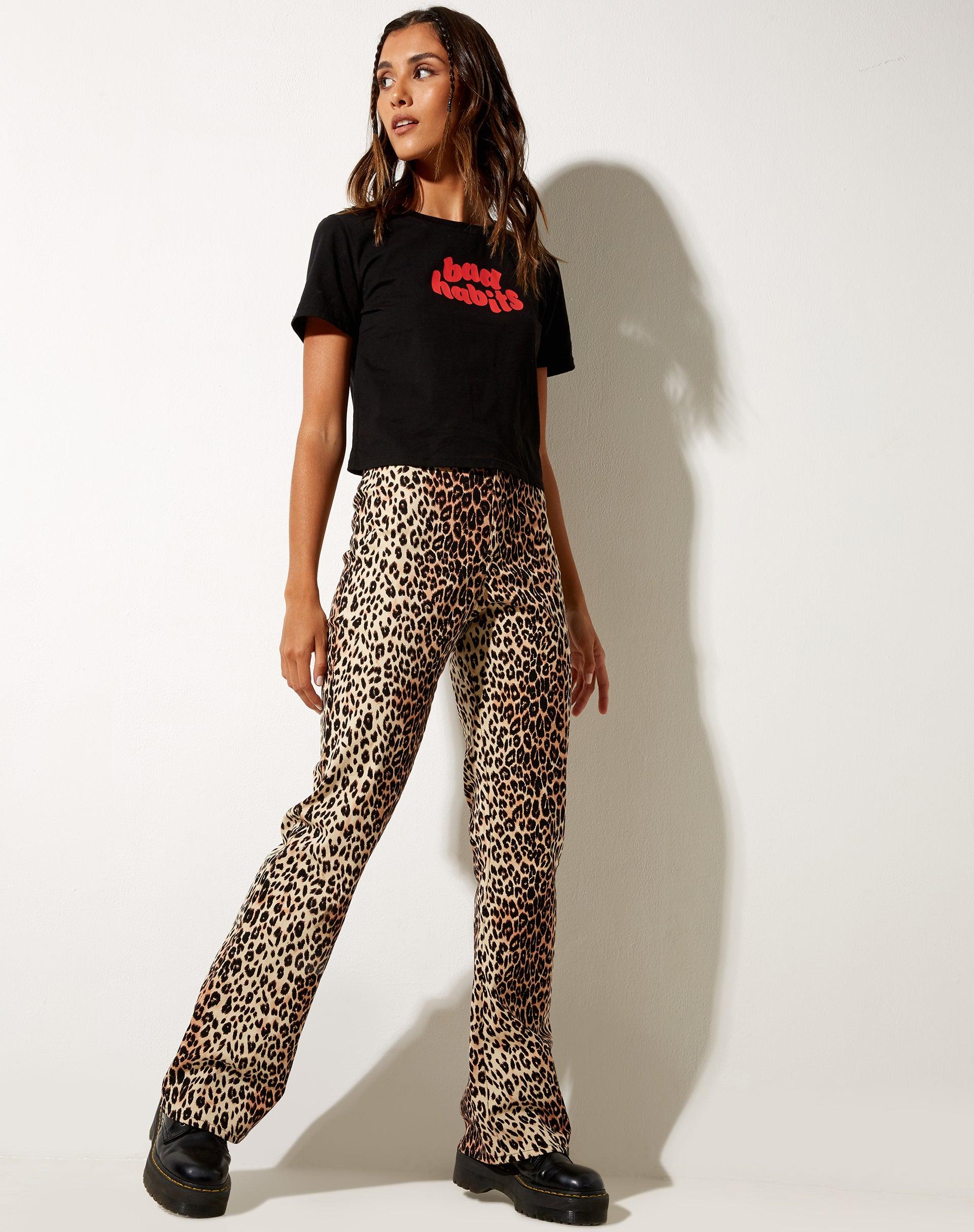 Zoven Flare Trouser in True Leopard Product Image