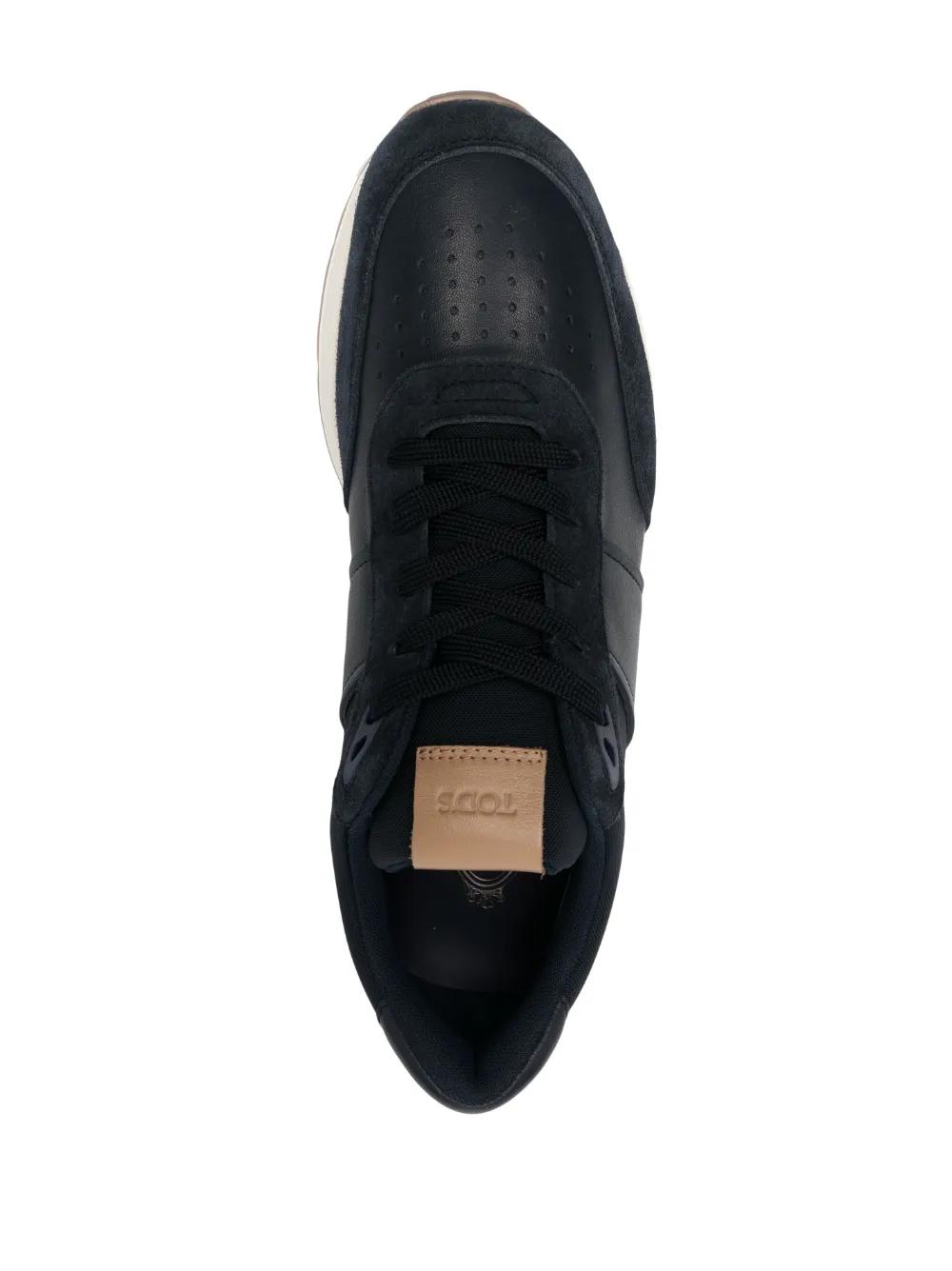 leather-trimmed low-top sneakers Product Image