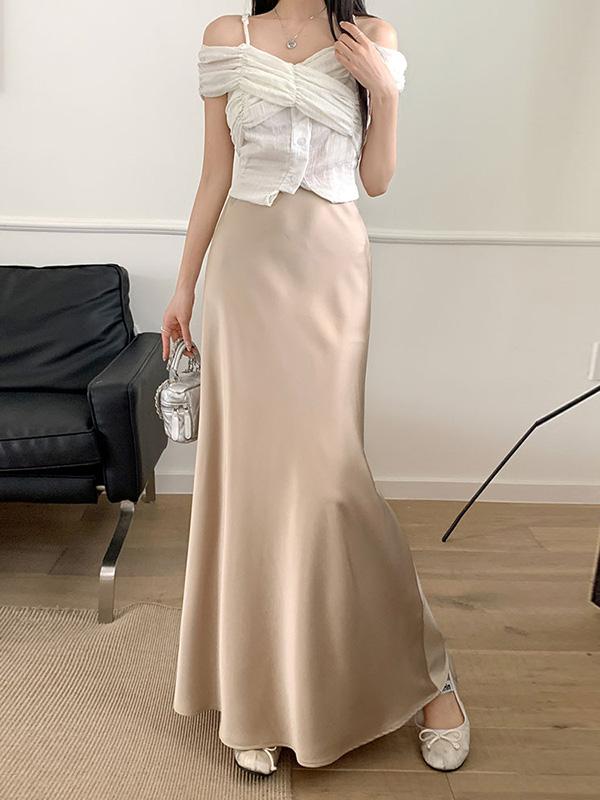 Mermaid Elasticity Solid Color Skirts Bottoms Product Image