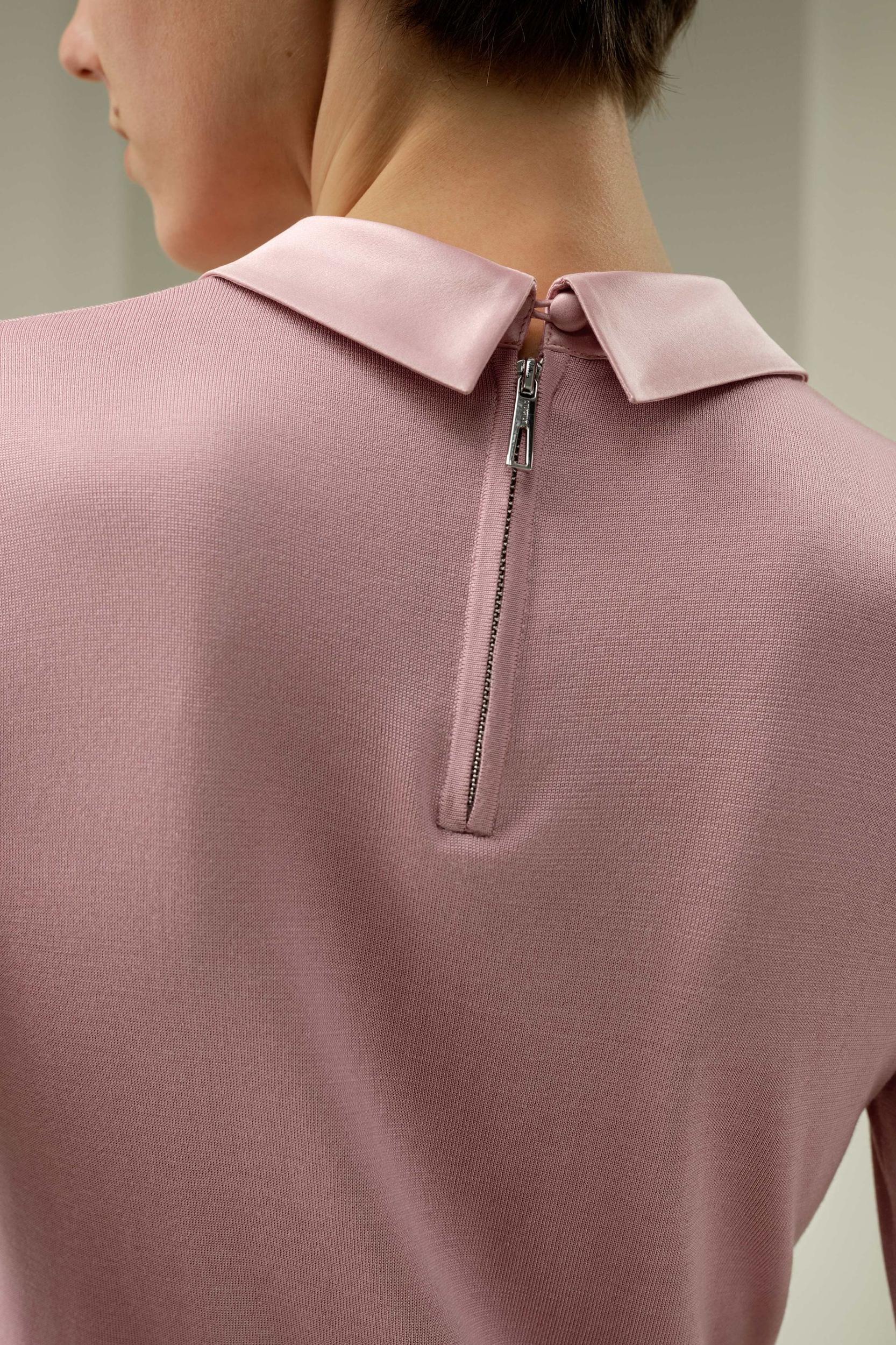 LSxES Elitist Silk Knitted Top with Collar Product Image