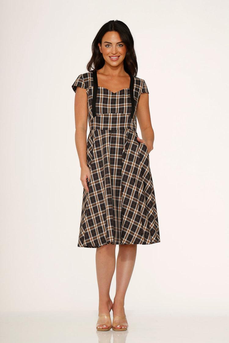 Black Plaid Swing Dress Product Image