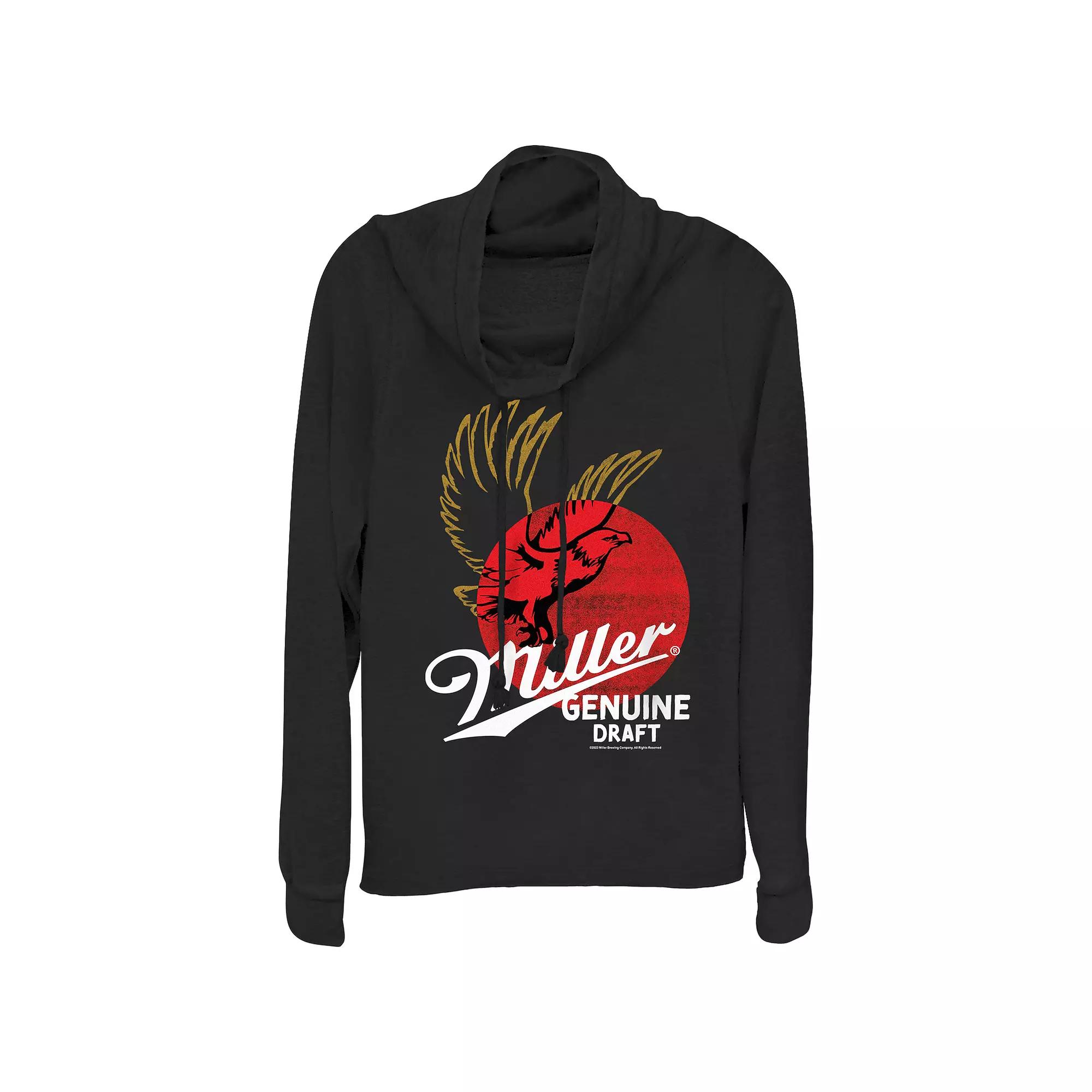 Women's Miller Genuine Draft Cowlneck Graphic Lightweight Long Sleeve, Size: Medium, Black Product Image