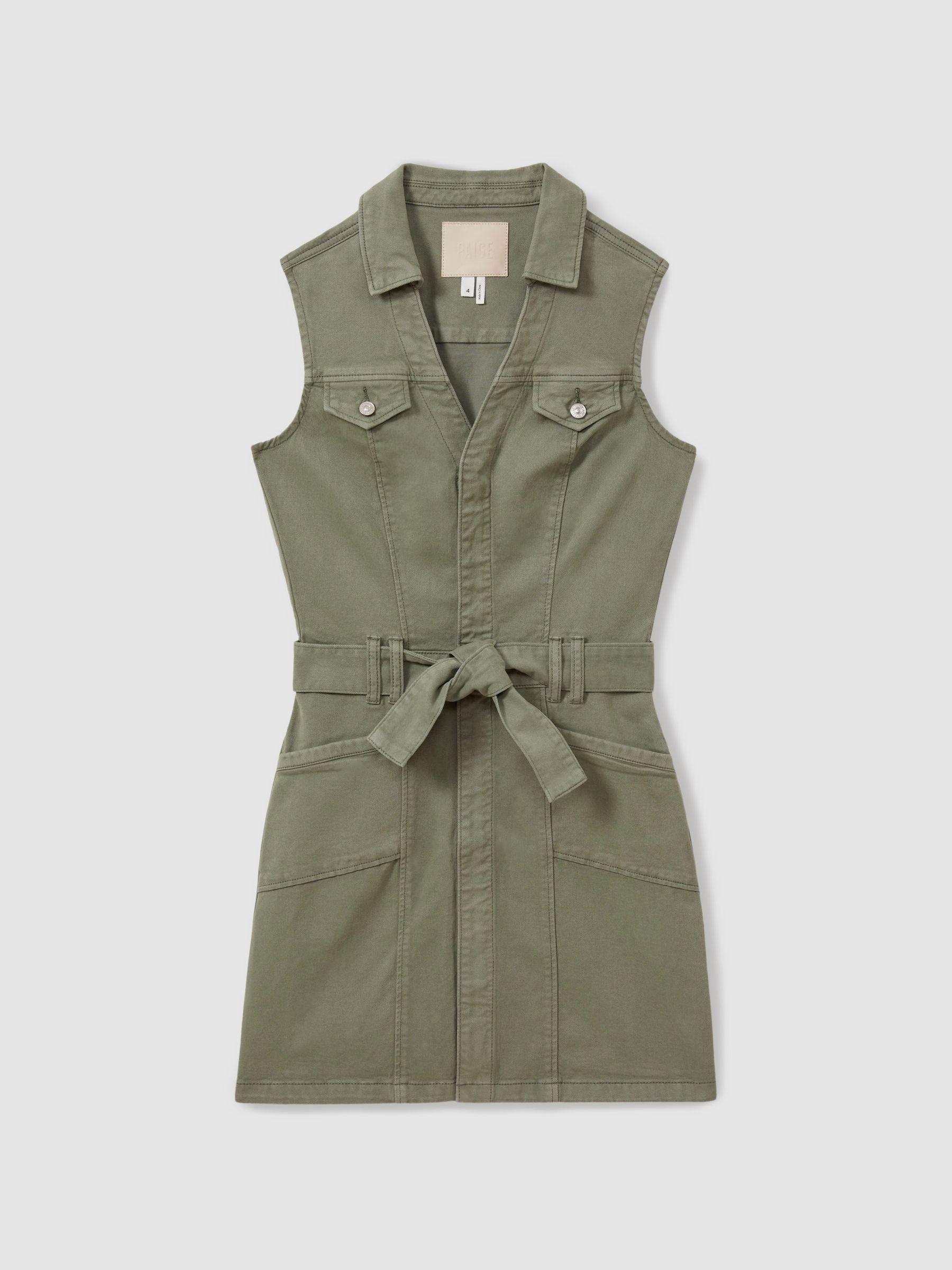 Paige Denim Mini Dress in Khaki Product Image