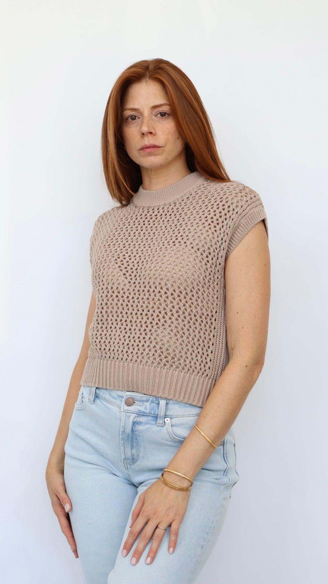 Lia Crochet Knit Top Product Image