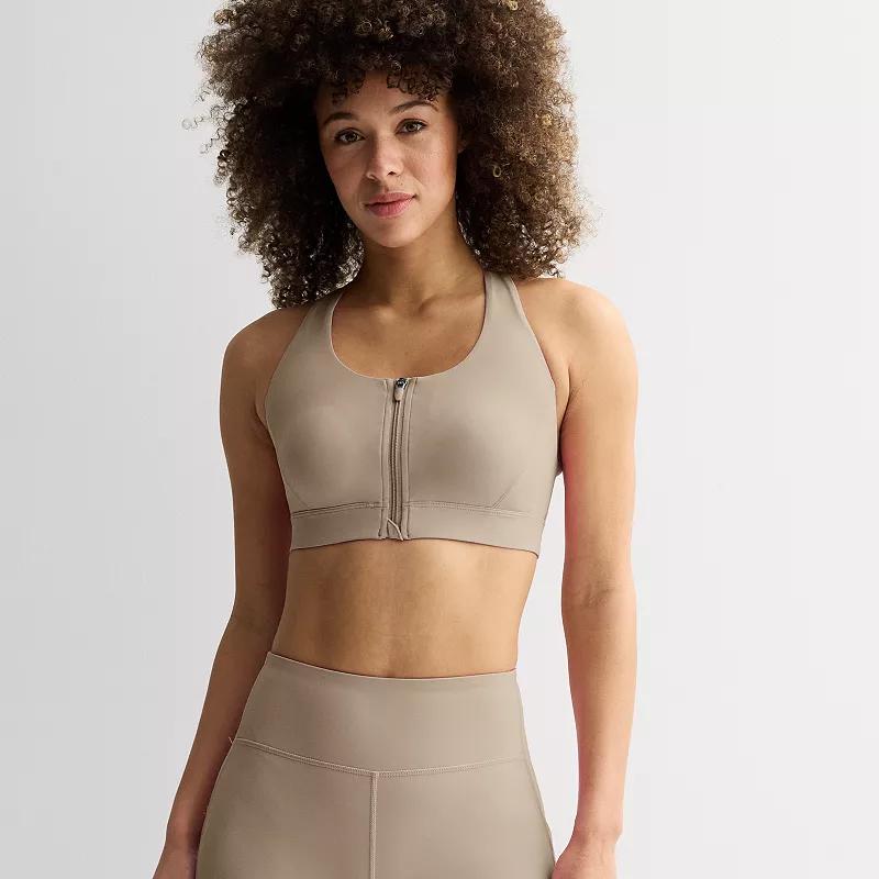 Women's Tek Gear® Ultrastretch Medium Support Zip Front Sports Bra,  Product Image