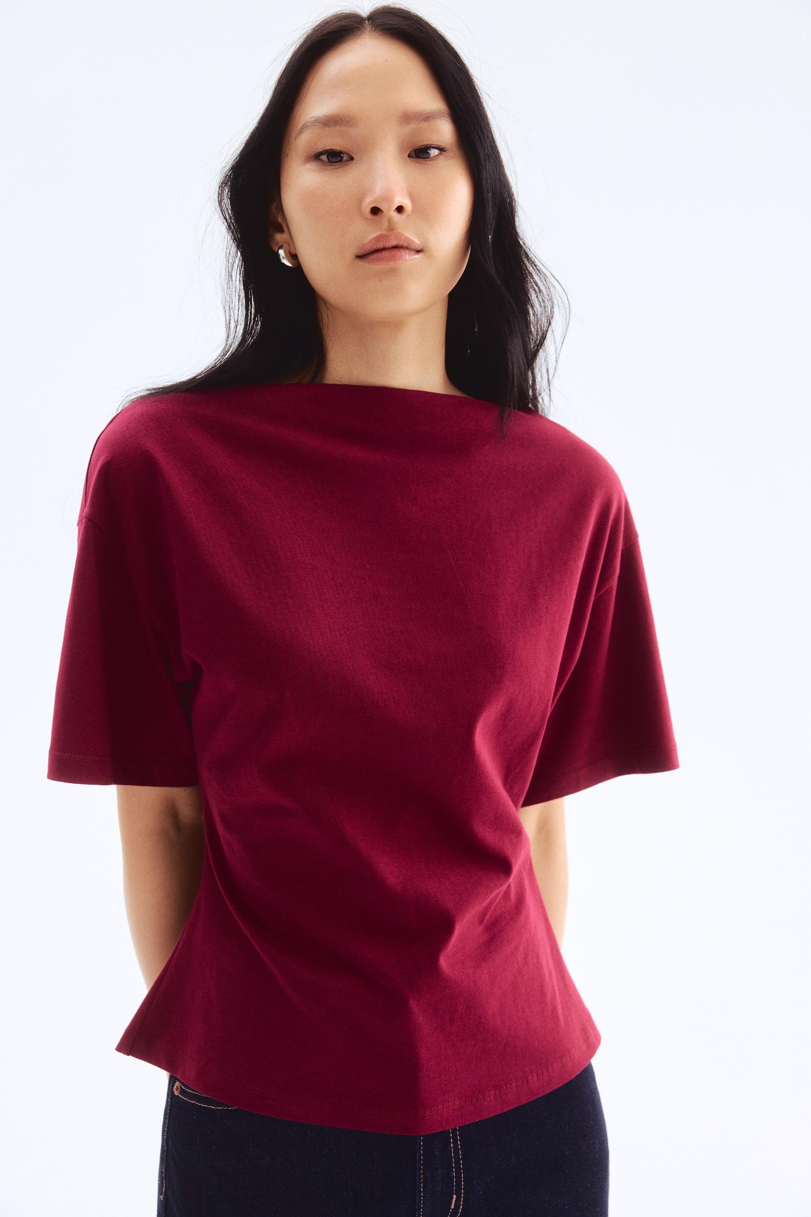 Boat-Neck Cotton Top Product Image