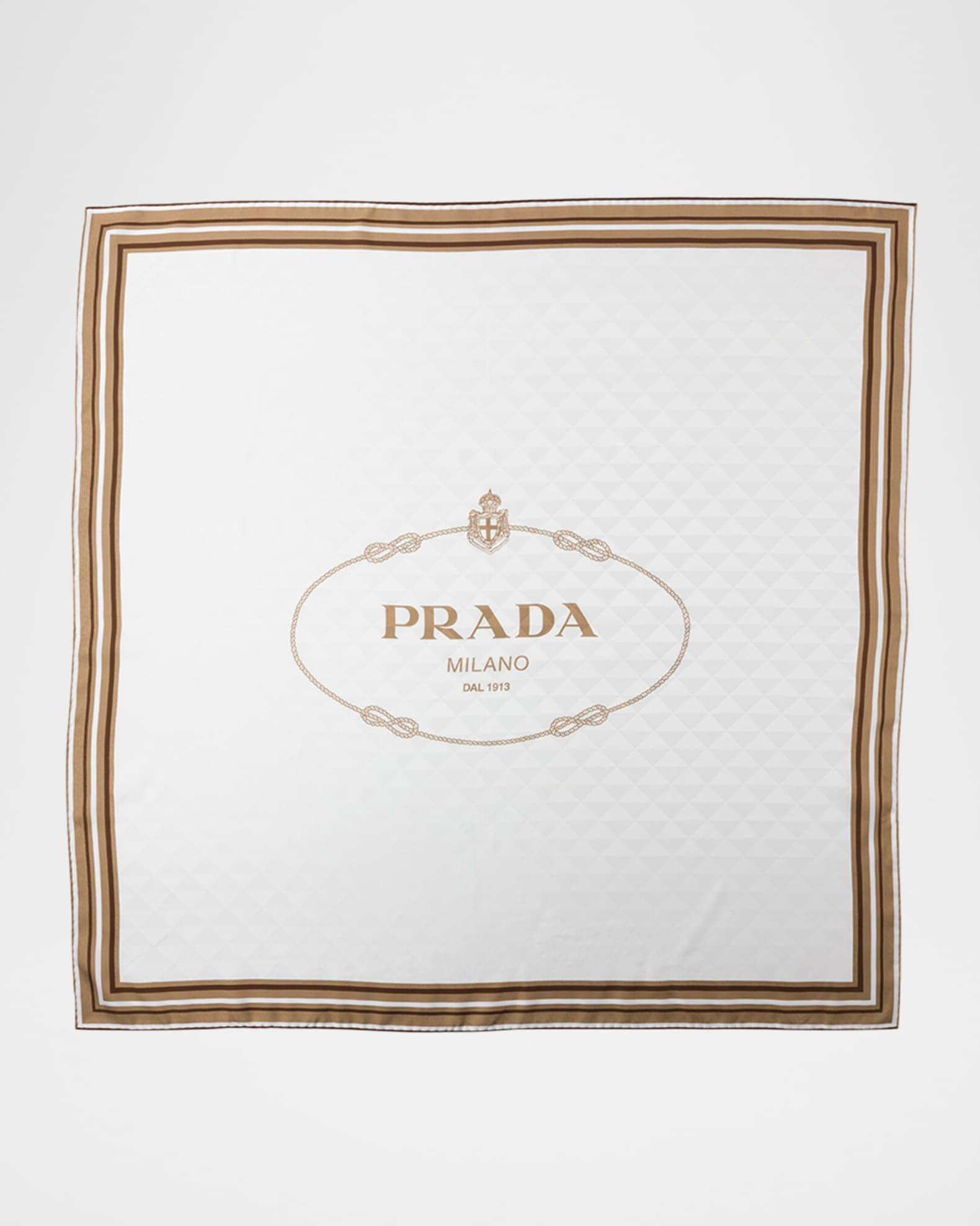 Logo Print Silk Twill Jacquard Scarf Product Image