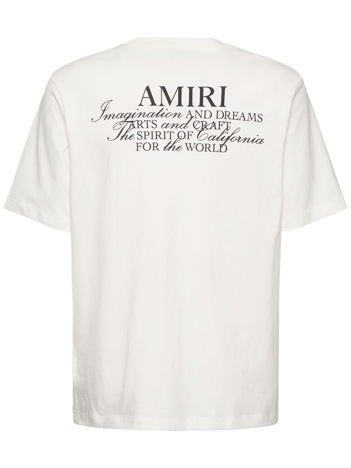 AMIRI Black Crewneck T-shirt With Logo Lettering On Front And Rear Product Image