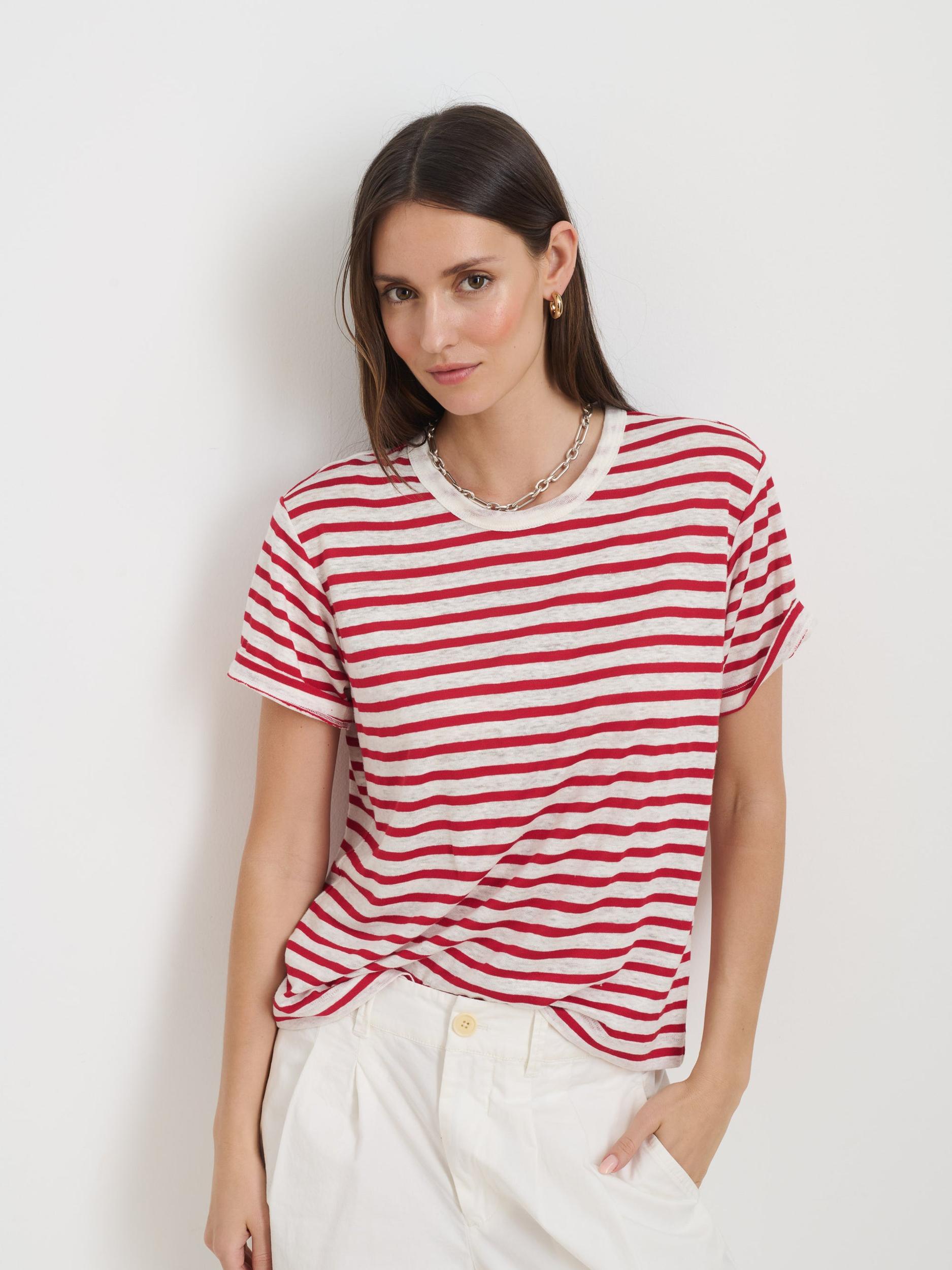 Garcon Striped Tee In Linen Cotton Product Image