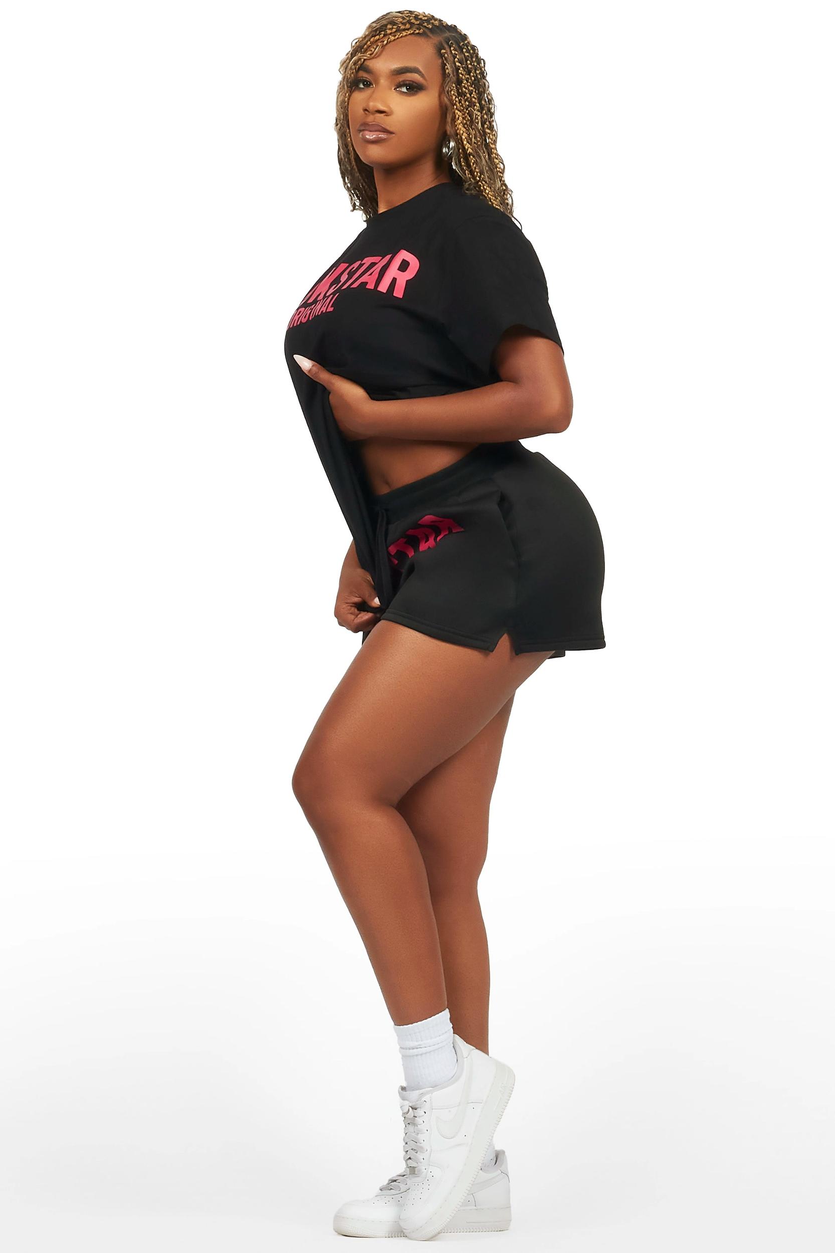 Sabrina Black T-Shirt Short Set Female Product Image