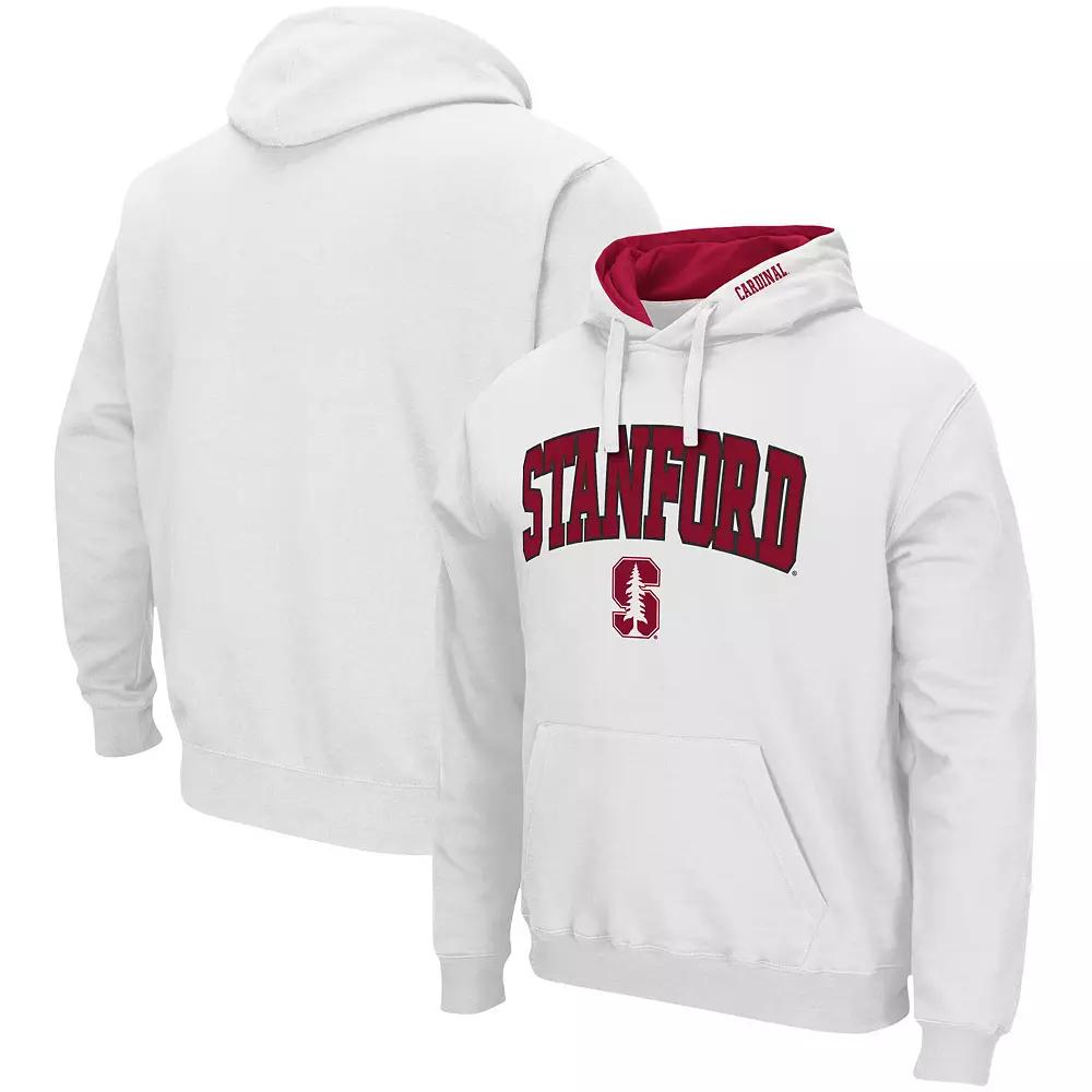 Men's Colosseum White Stanford Cardinal Arch & Logo 3.0 Pullover Hoodie, Size: Large Product Image
