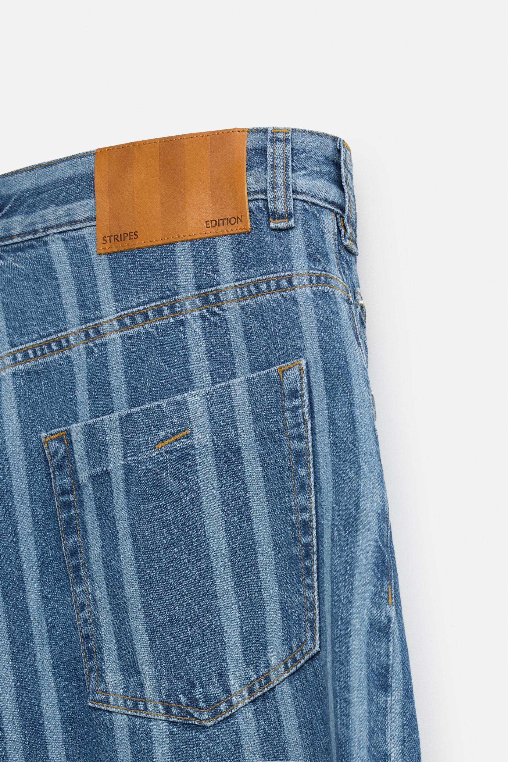 STRIPED RELAXED FIT JEANS Product Image