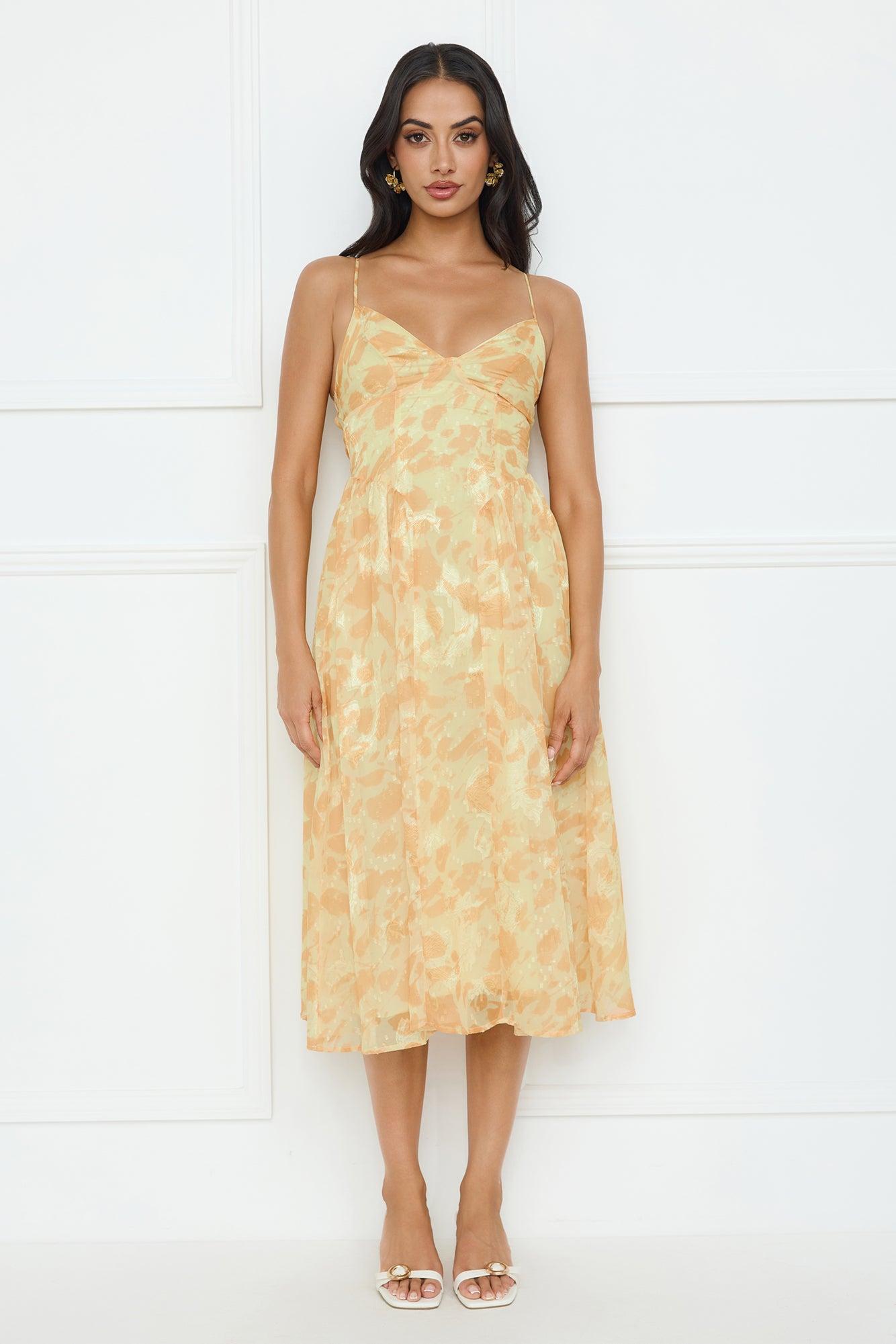 Fresh Nectar Midi Dress Yellow Product Image