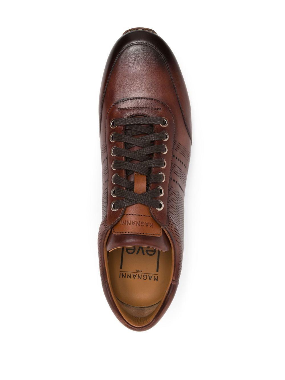 leather lace-up sneakers Product Image